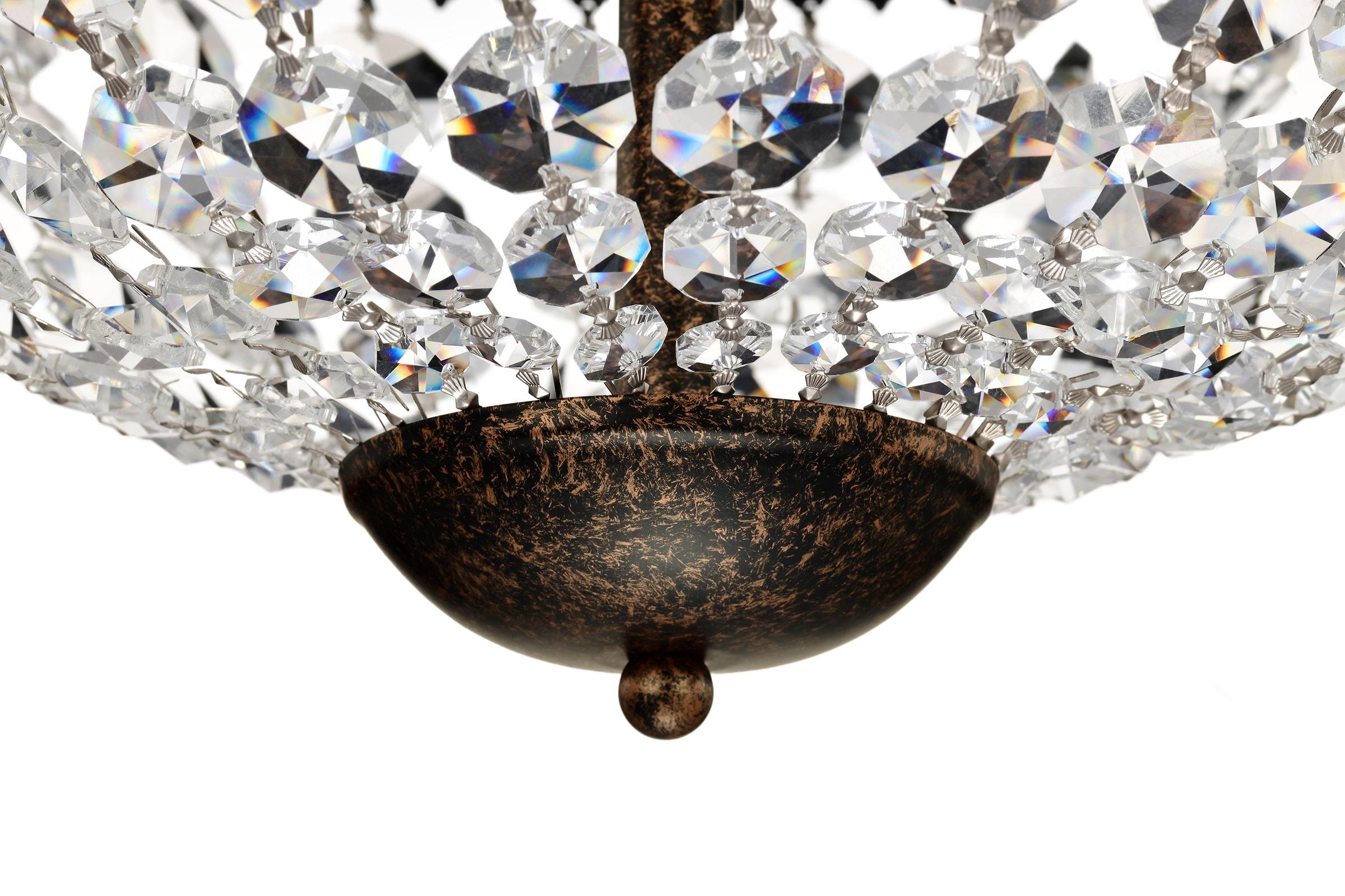 Edvivi Lighting Antique Bronze 6-Light Empire Chandelier with Crystal - Antique Bronze