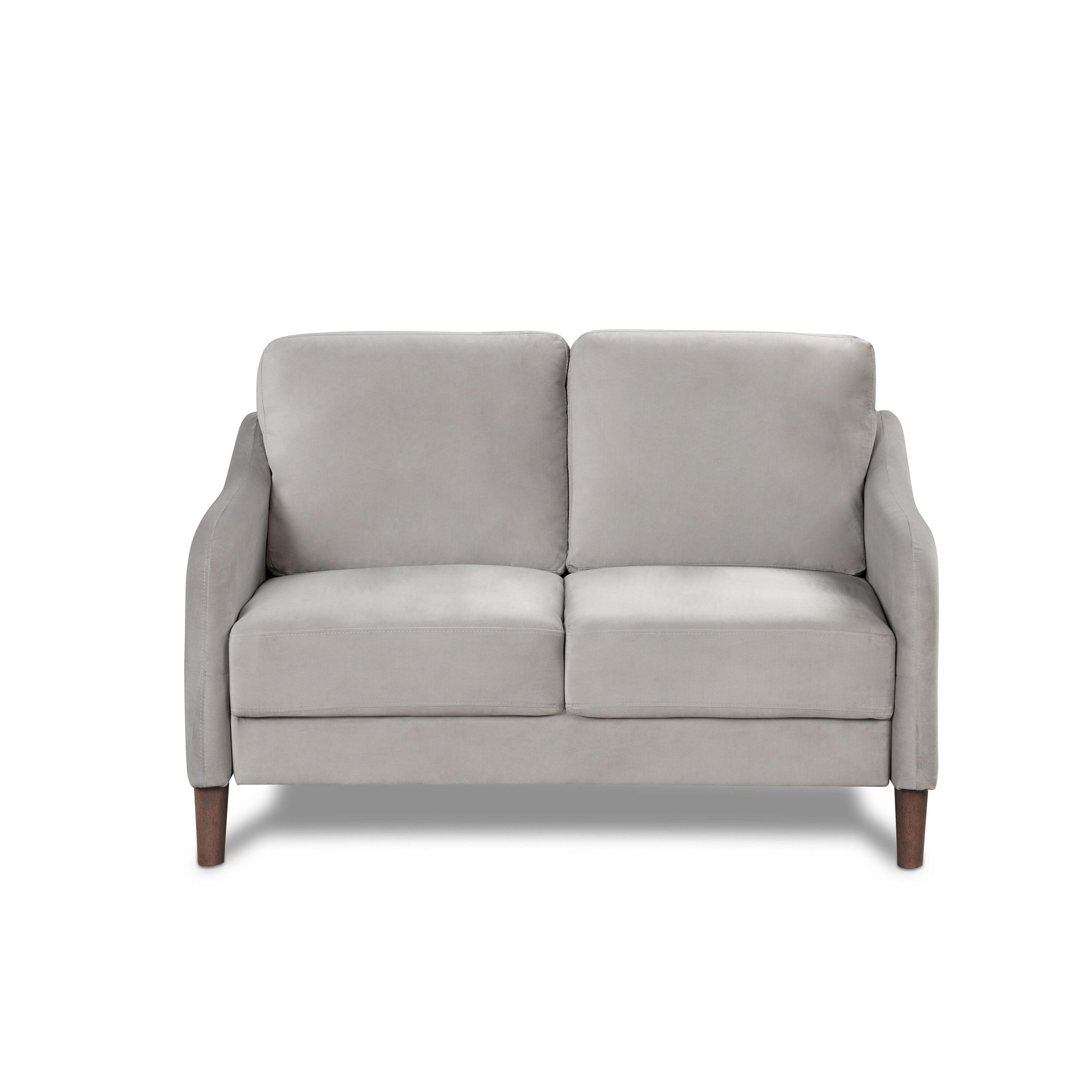 Furniture of America Litt Upholstered Fabric Gray Loveseat with Cushions