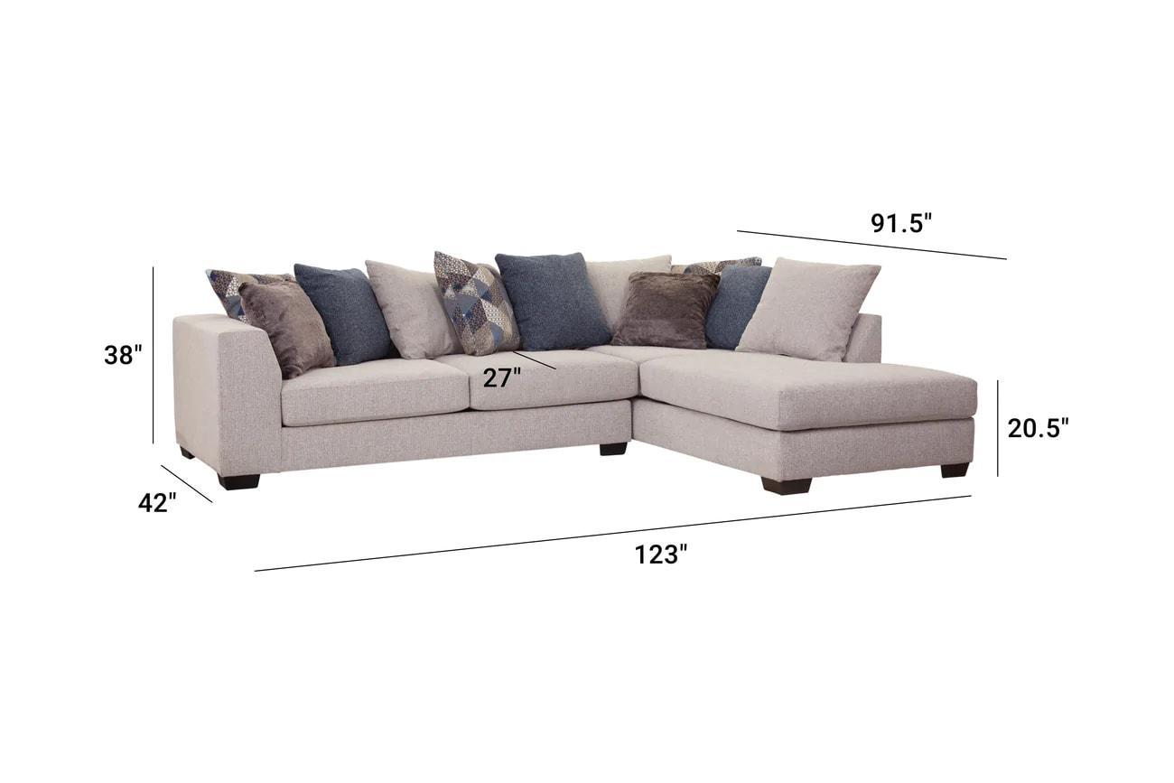 American Furniture Classics 8-S317V4-K Casual Comfort Sectional Sofa in Ivory