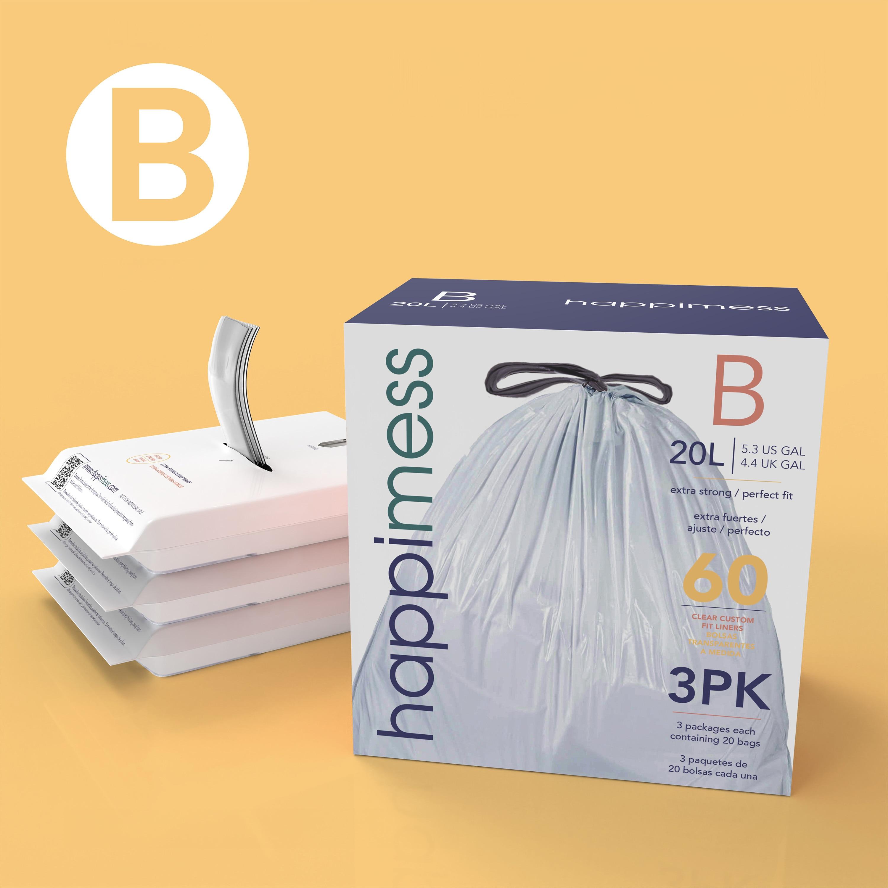 happimess Drawstring Trash Bags 60 Count