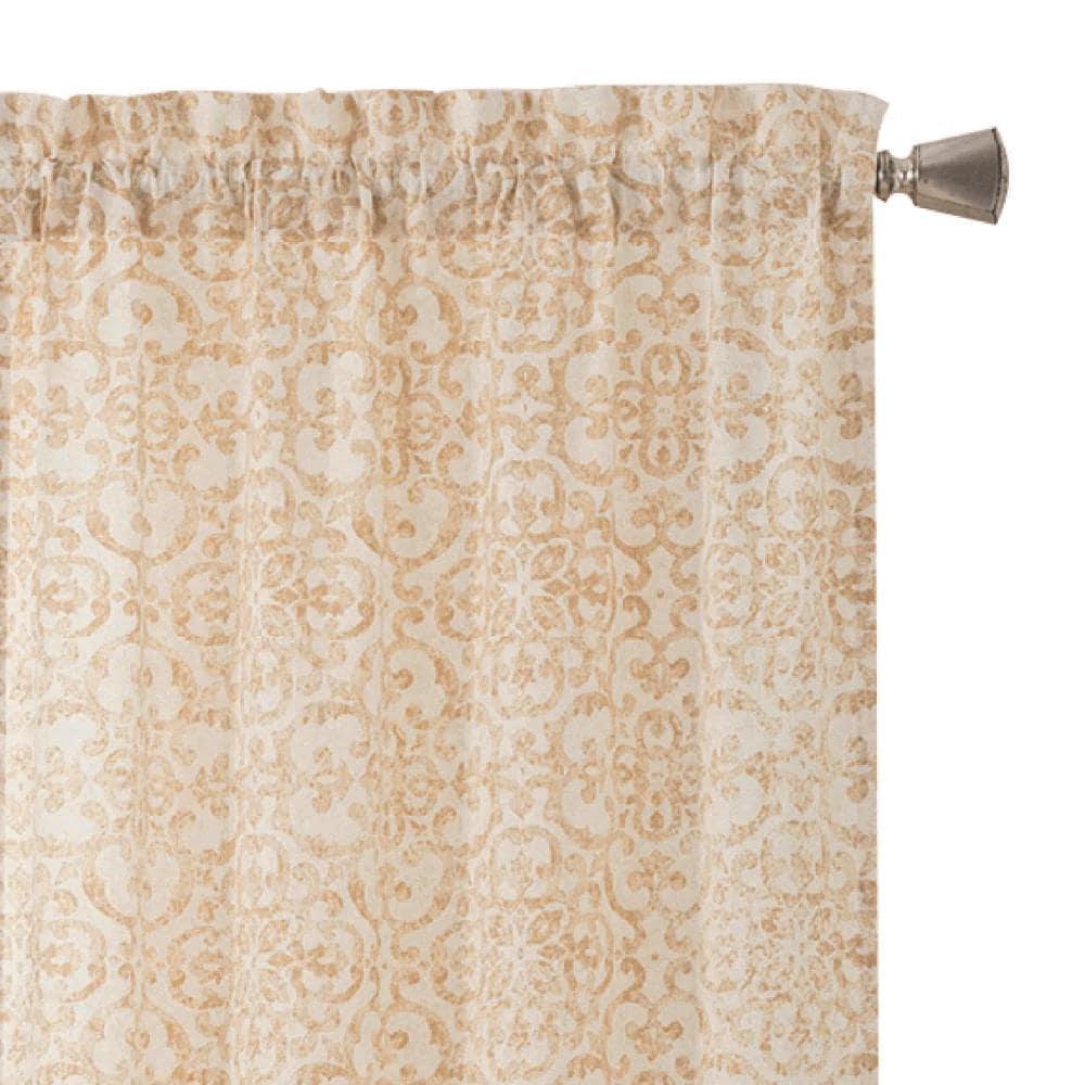 Pairs to Go Brockwell Distressed Medallion Rod Pocket Curtains, 28” x 63” (2 Panels)