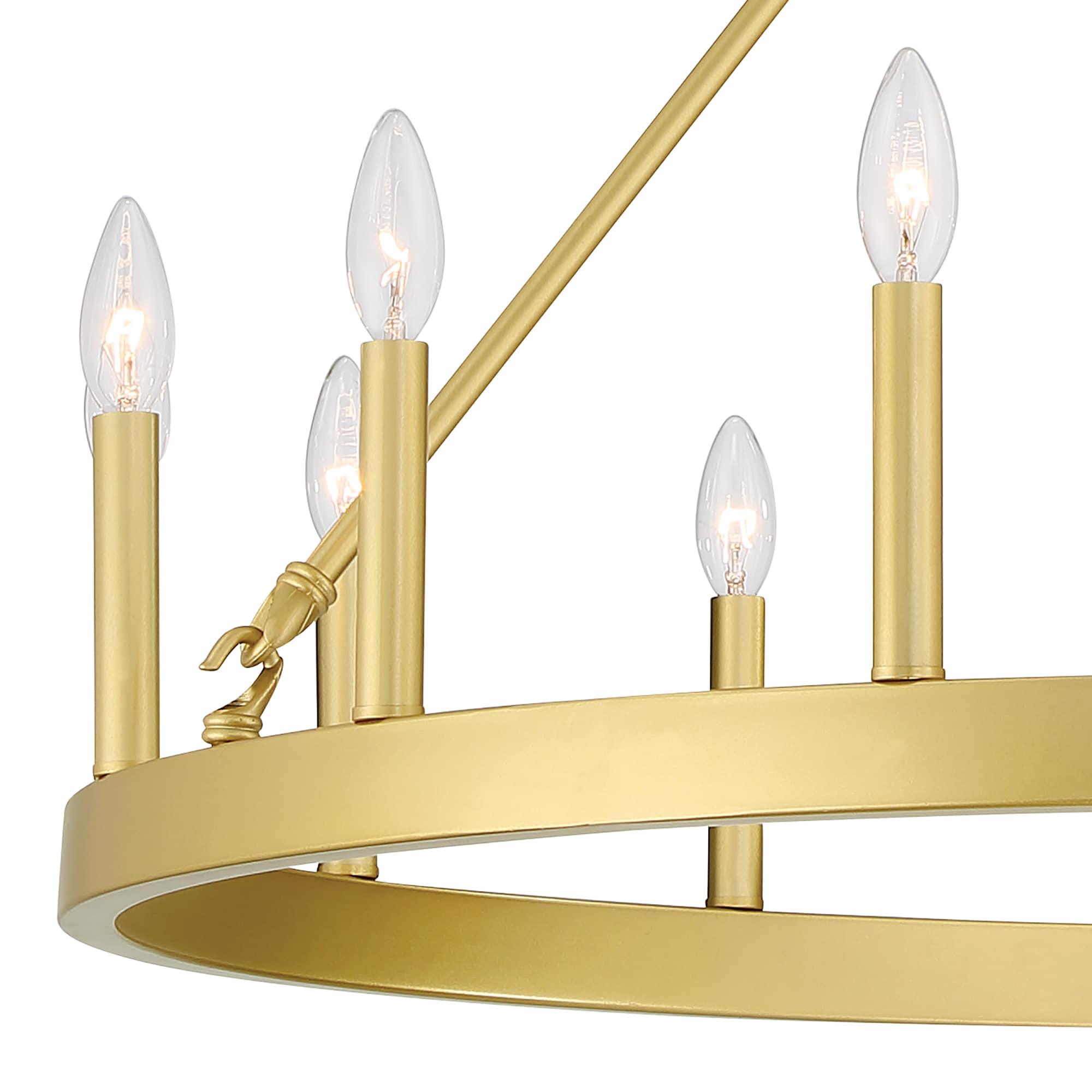 ACROMA  24 Light Modern Farmhouse Wagon Wheel Chandelier-UL Certified Satin Brass
