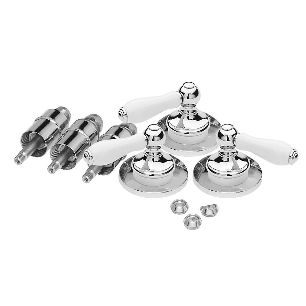 Polished Chrome and Porcelain Lever Shower Handle Kit