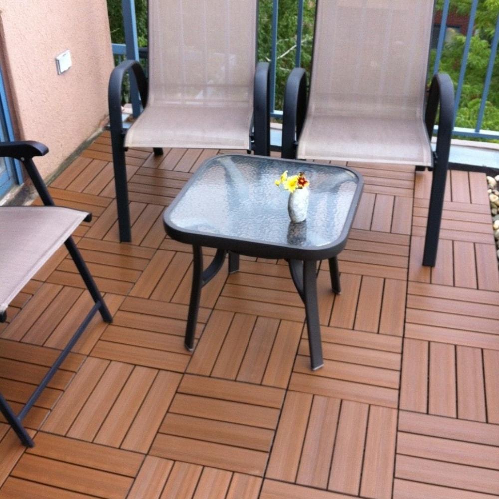 UltraShield Naturale 1 ft. x 1 ft. Quick Deck Outdoor Composite Deck Tile in Peruvian Teak (10 sq. ft. Per Box)