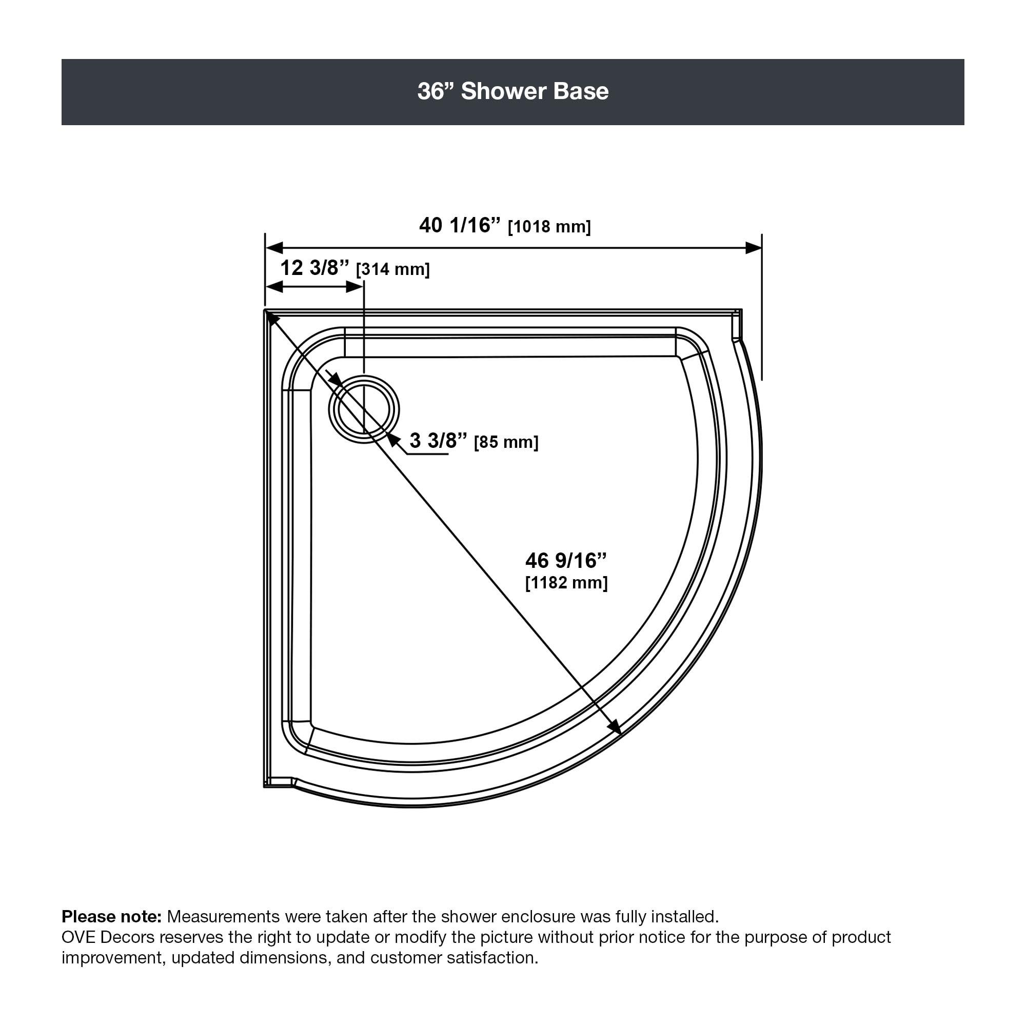 OVE Decors Breeze 40 in. Framed Round Shower Kit w/ Clear Glass, Base