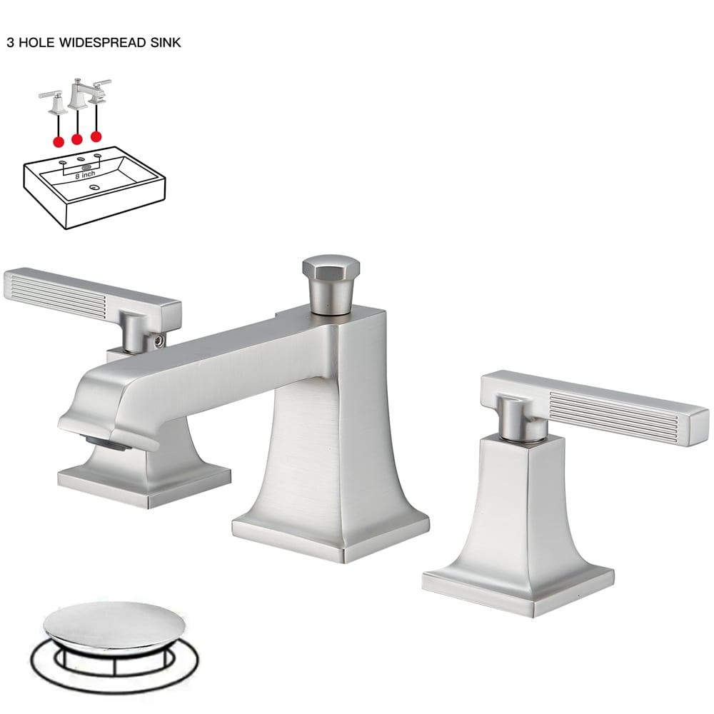 Widespread 2-handle Bathroom Faucet with Drain Assembly