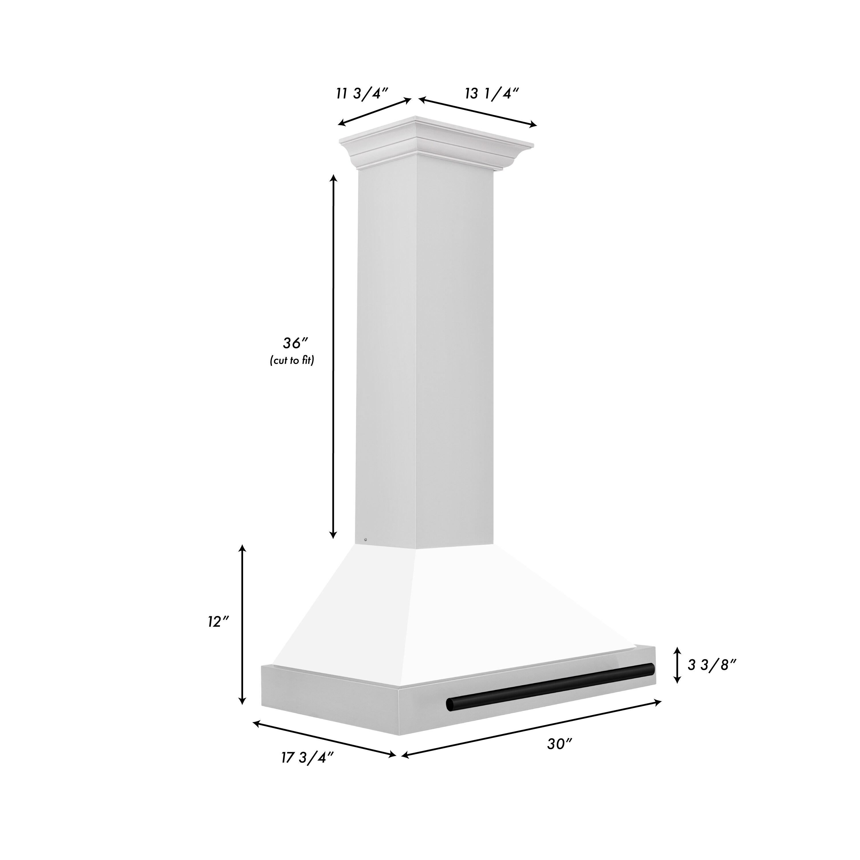 ZLINE 30" Autograph Edition Stainless Steel Range Hood with White Matte Shell