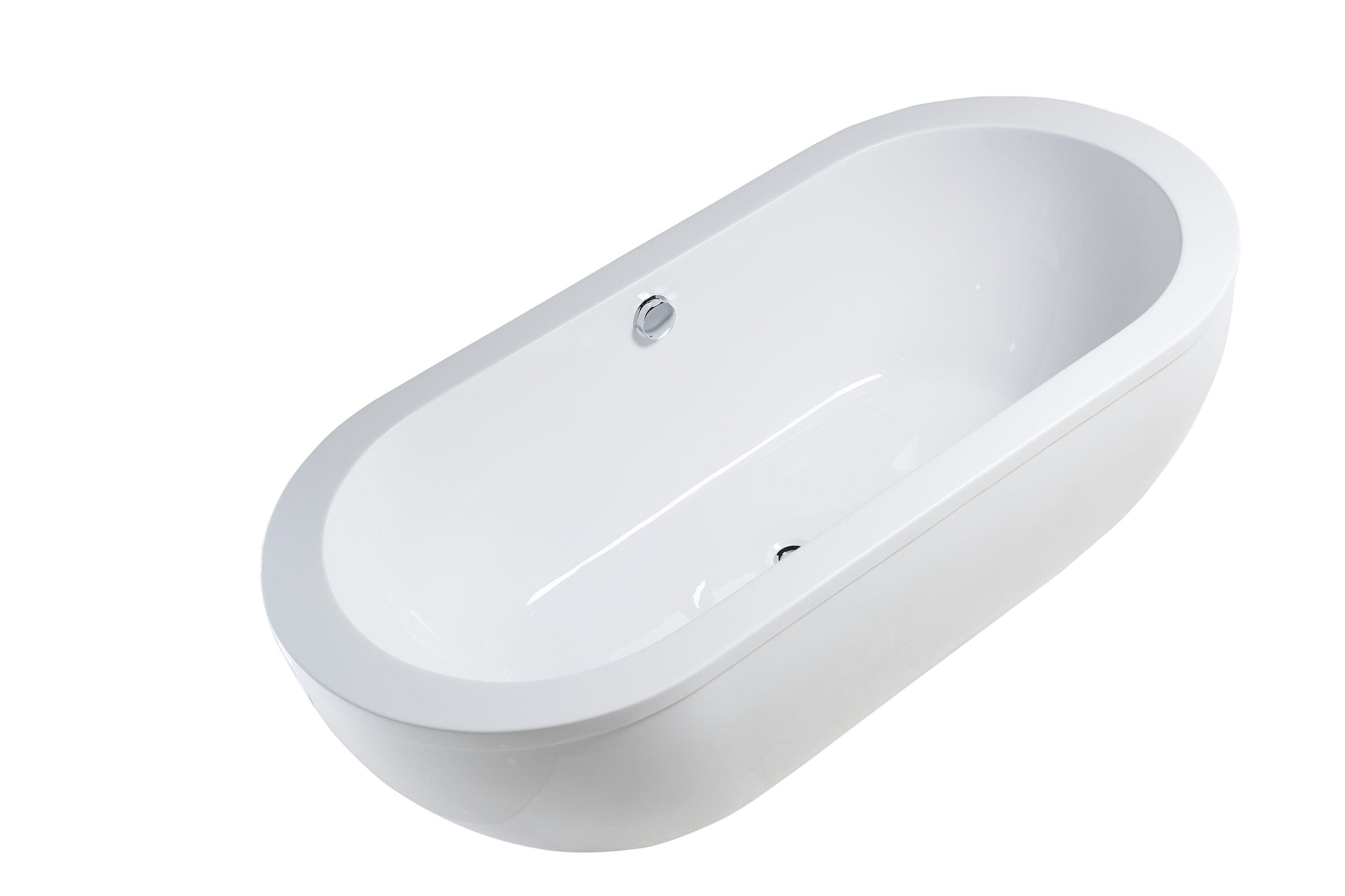 71" x 34" Freestanding Soaking Bathtub