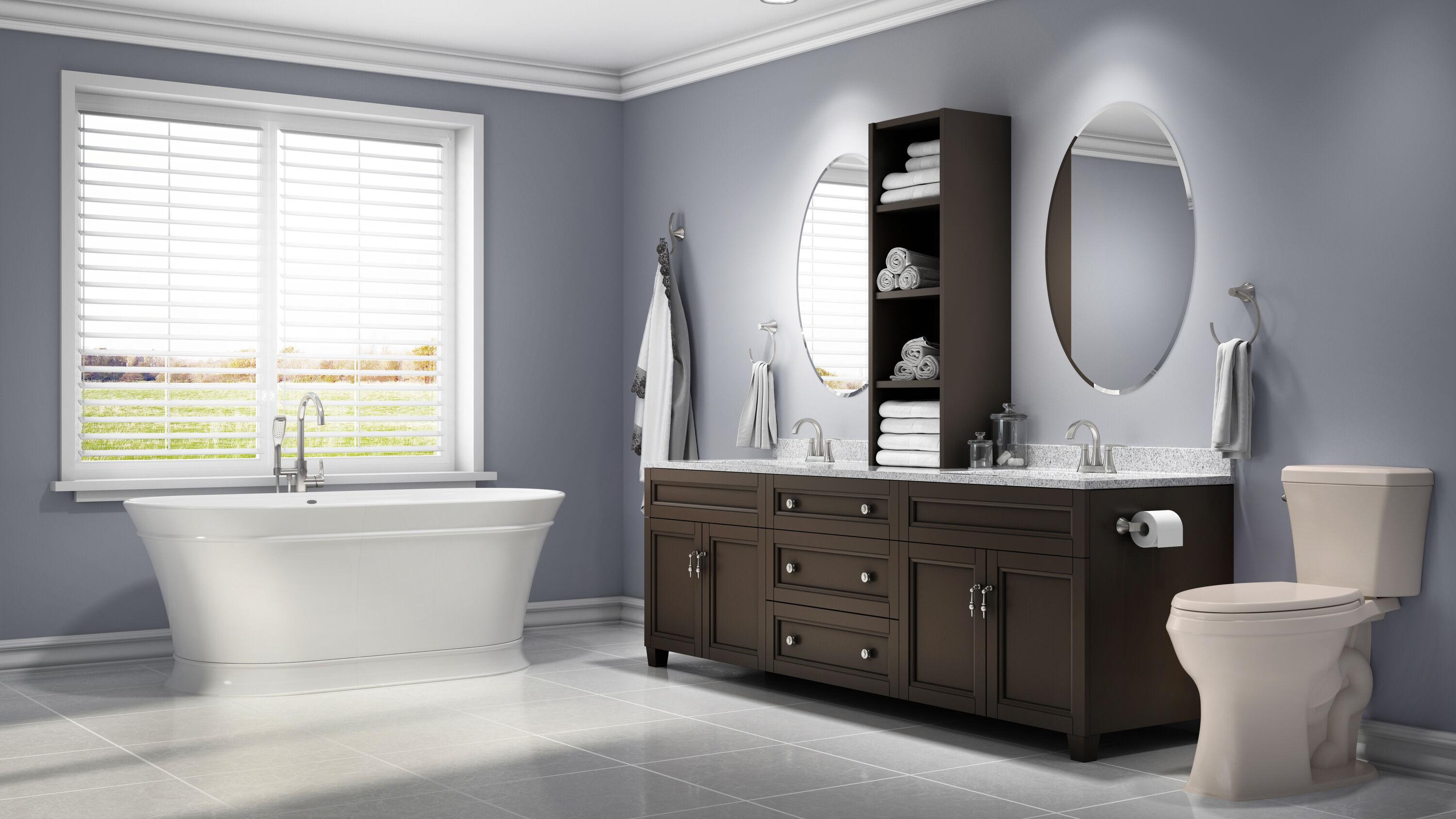 Lyndsay 67" x 32" Freestanding Soaking Acrylic Bathtub with Faucet