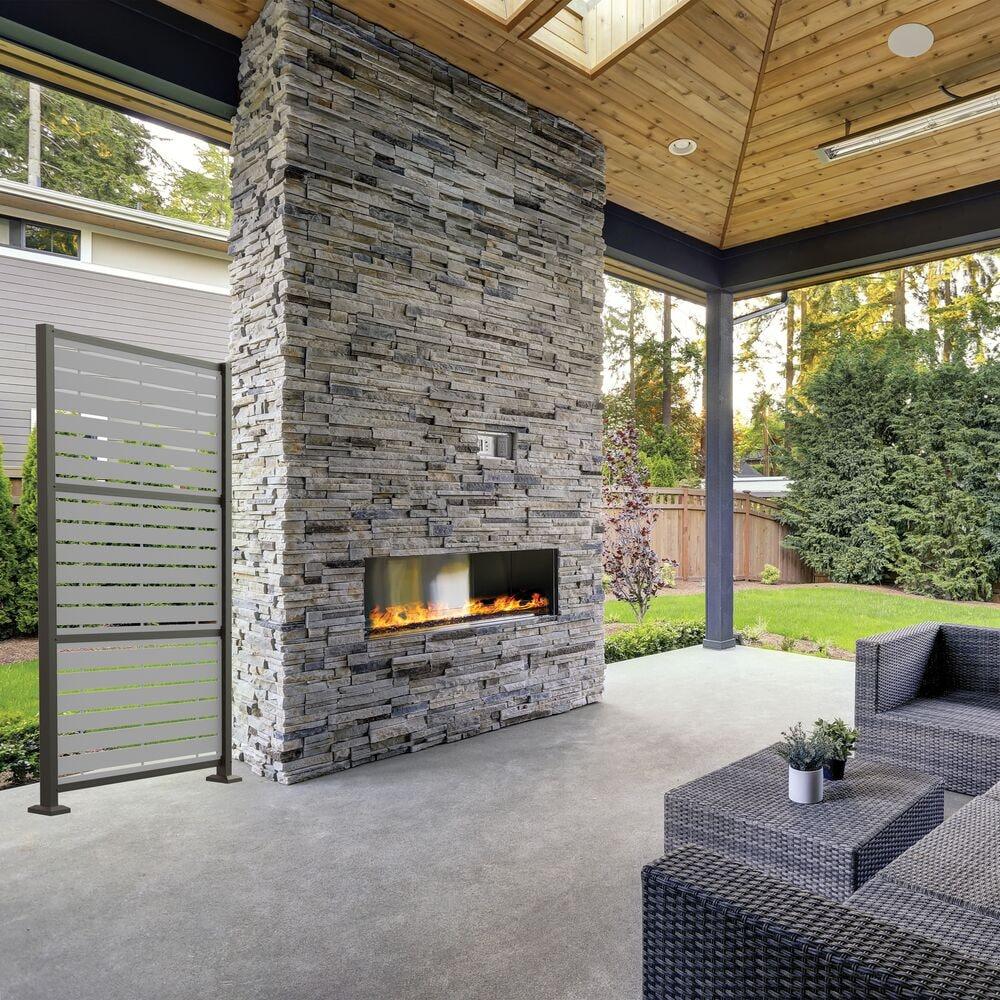 Boardwalk Gray Polypropylene Decorative Screen Panel, 2-ft x 4-ft