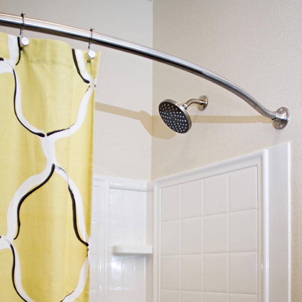 Design House  63" Adjustable Curved Fixed Shower Curtain Rod