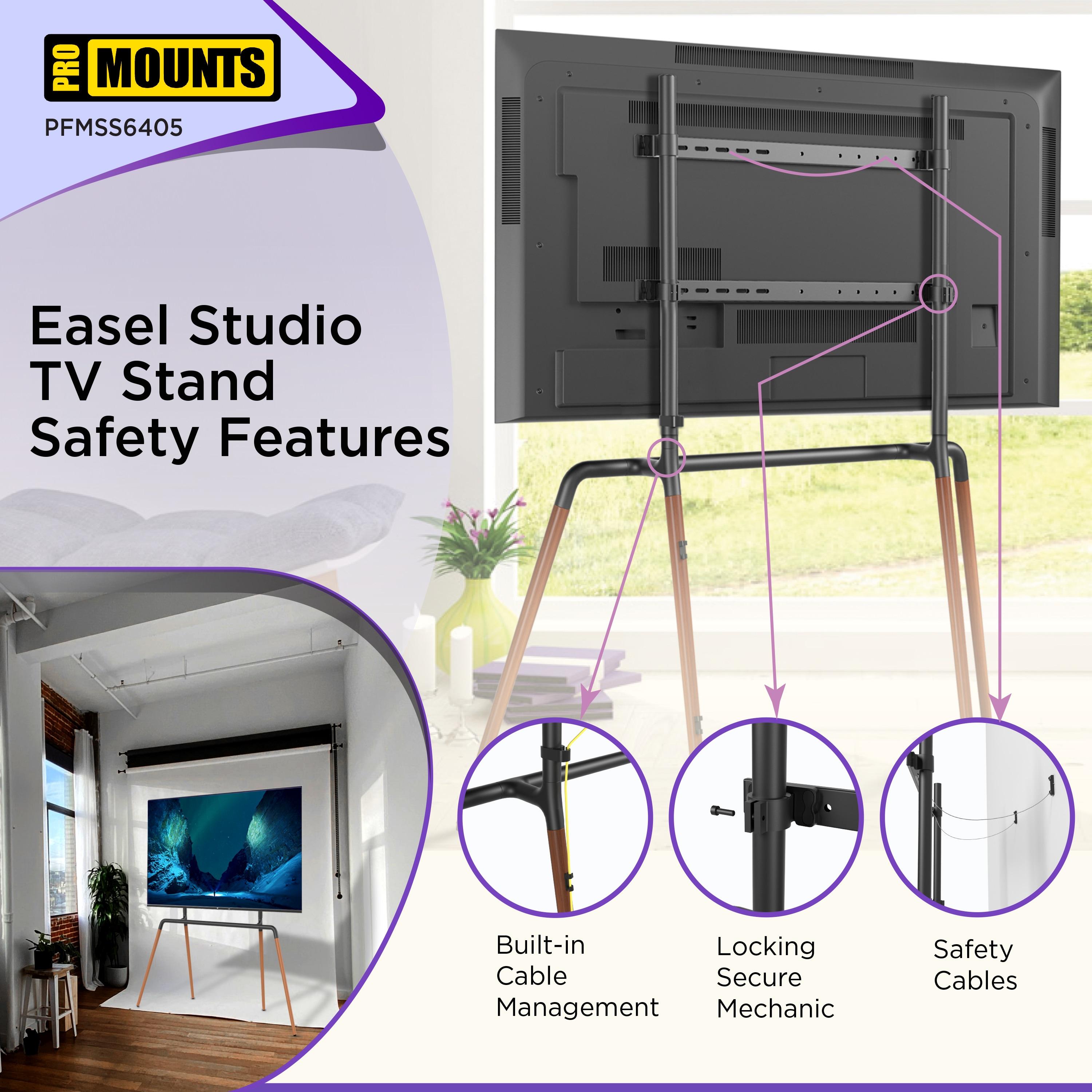 Promounts ProMounts Premium  Easel TV Stand Mount for 42"-84" TVs and Holds Up to 99 Lbs.