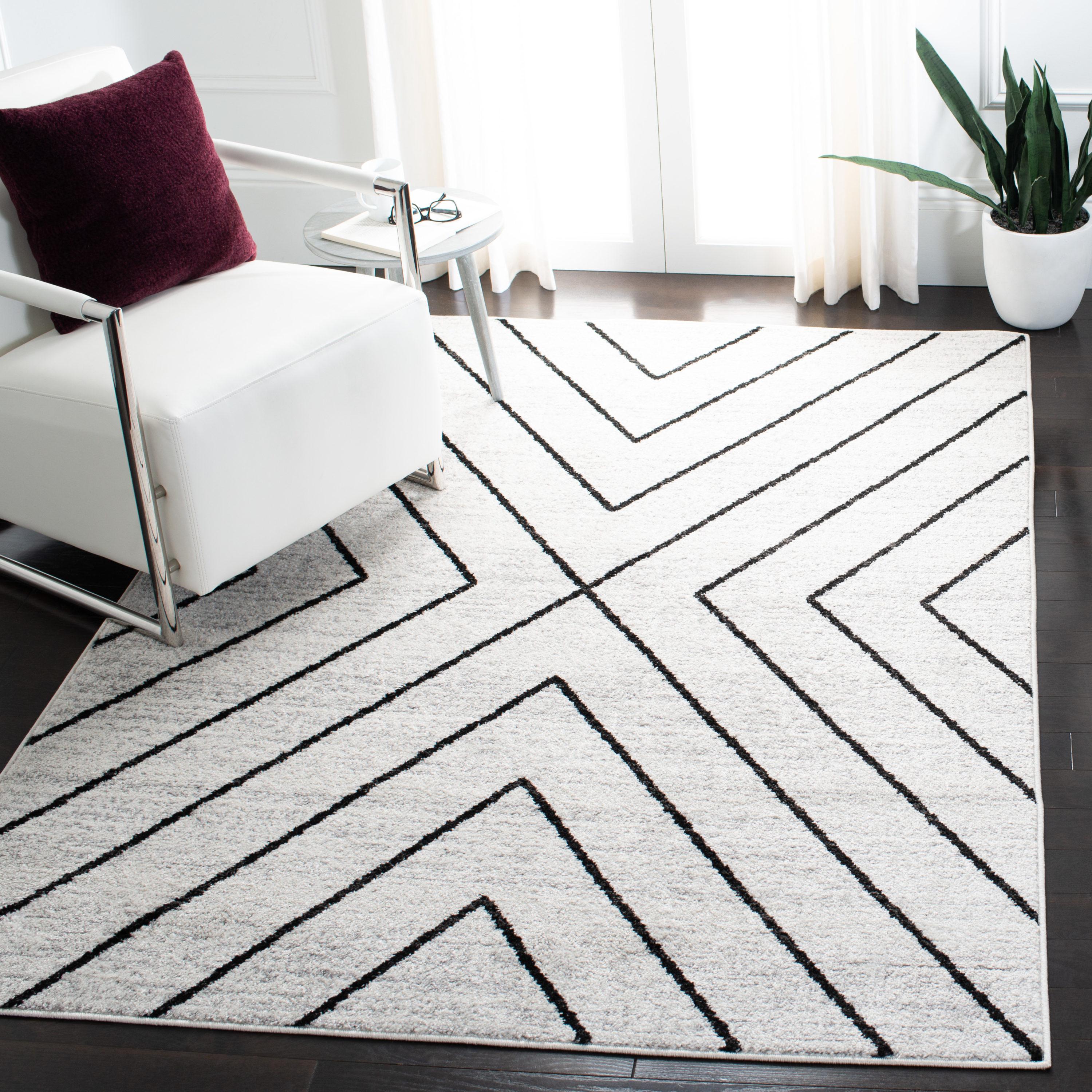 Adirondack ADR251 Machine Made Indoor Area Rug - Ivory/Grey - 10'x14' - Safavieh