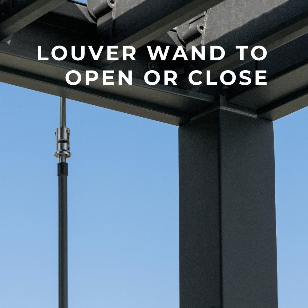 Backyard Discovery Evanston 18'x10' Steel Wall-Mounted Louvered Pergola, Adjustable Roof