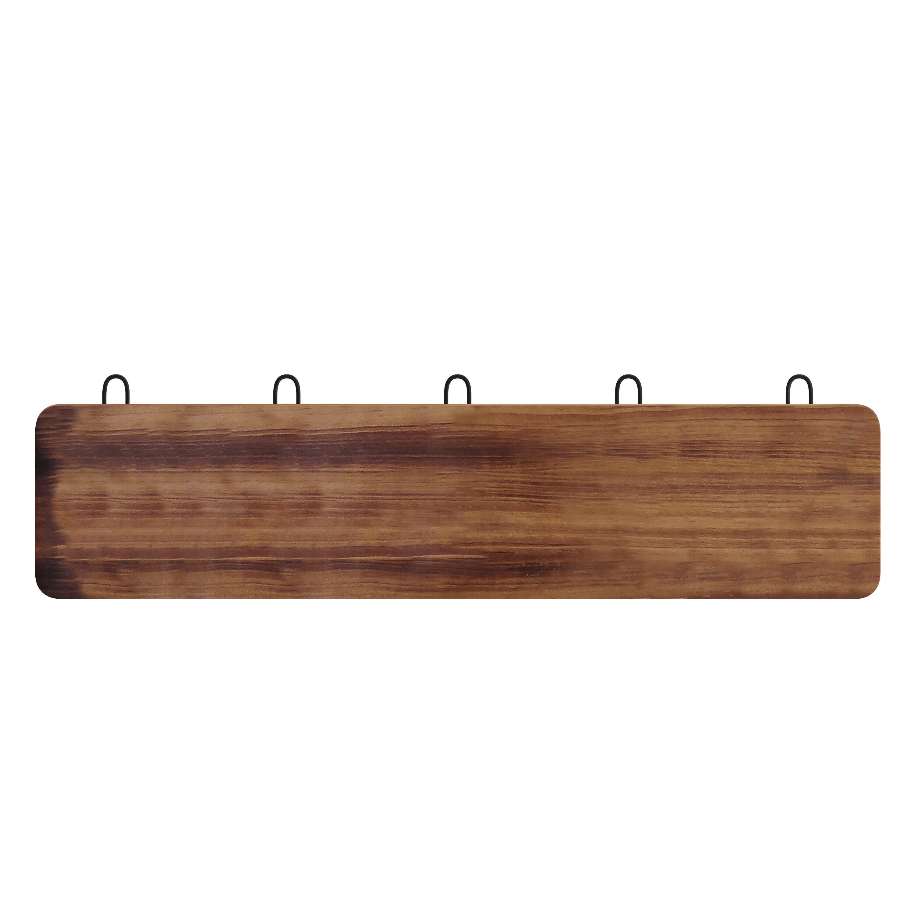 Flash Furniture Daly Rustic Rectangle Wood Coat Rack with Shelf/Storage, Rustic Brown