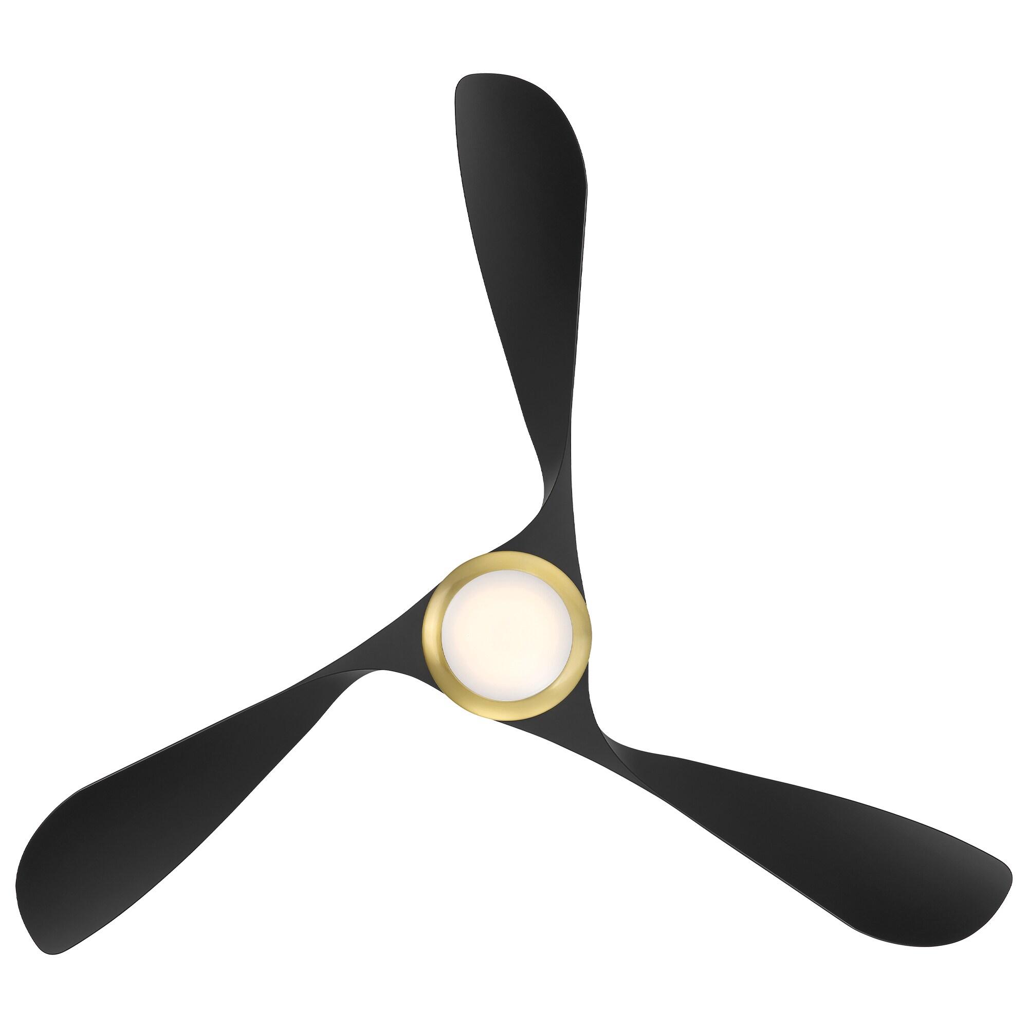 54" Swirl 3 - Blade Outdoor LED Smart Propeller Ceiling Fan with Remote Control and Light Kit Included