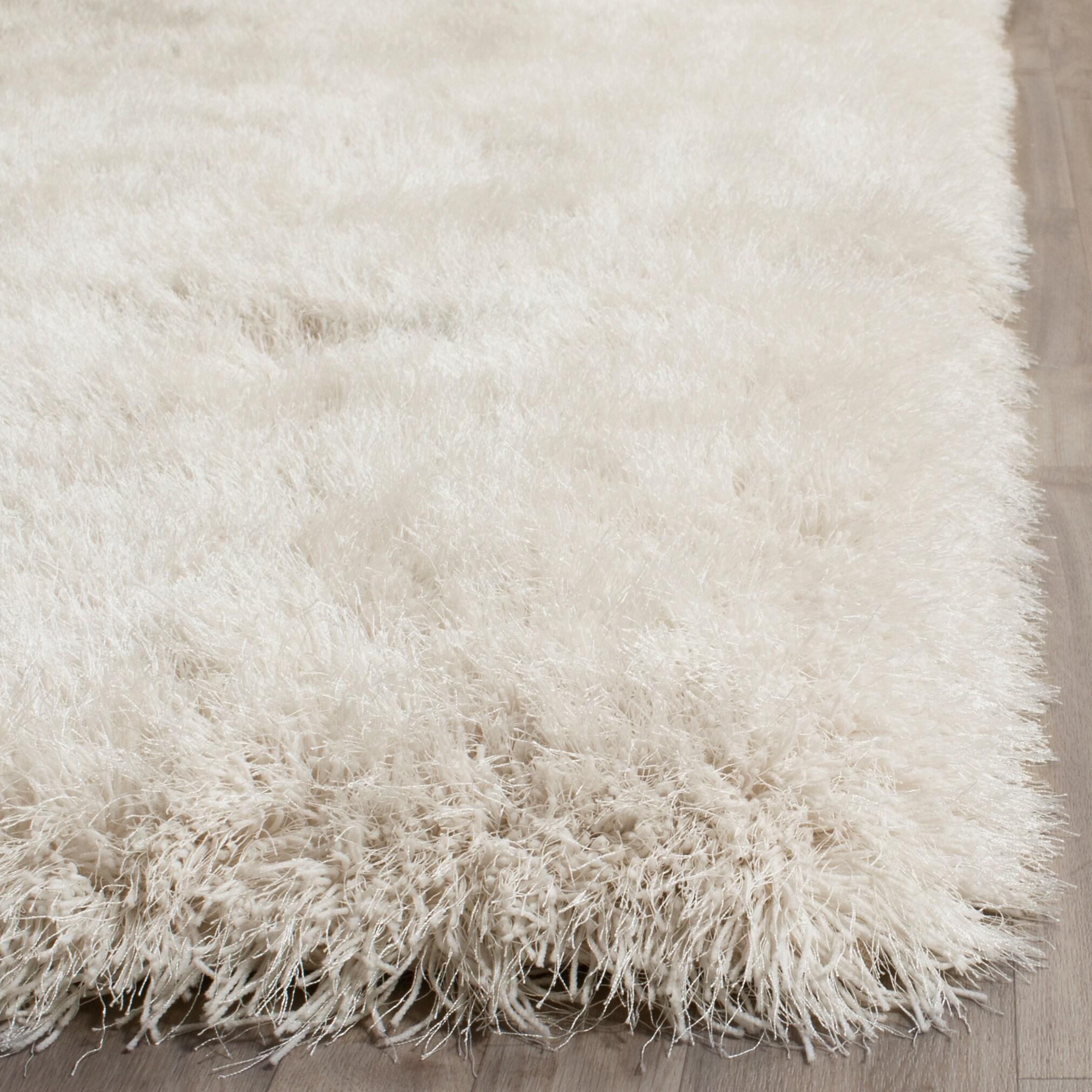 Venice Shag SG256 Hand Tufted Indoor Area Rug - Pearl - 5'x8' - Safavieh