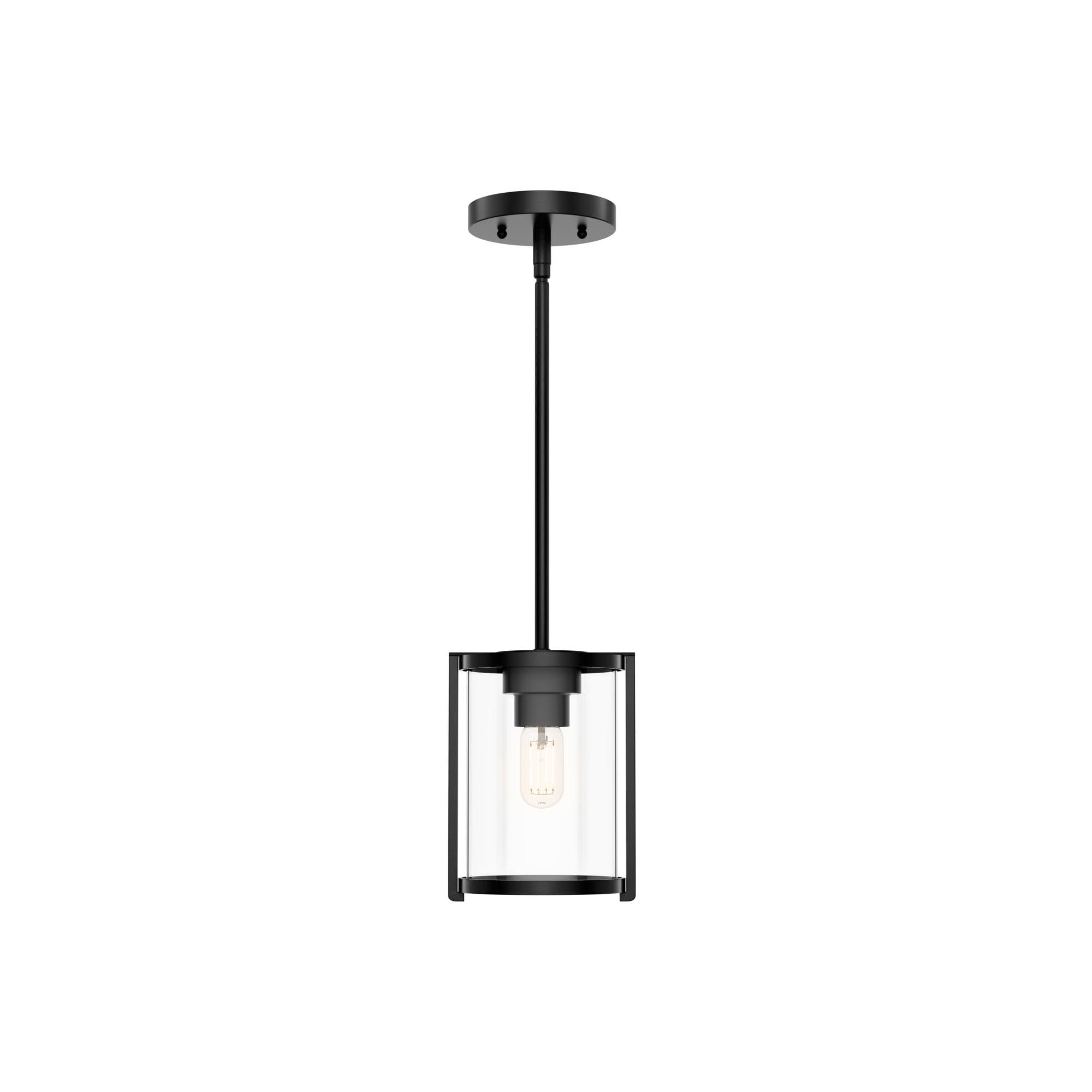 Astwood Clear Glass Mini Pendant Ceiling Light Fixture Matte Black - Hunter Fan: UL Listed, Adjustable Height