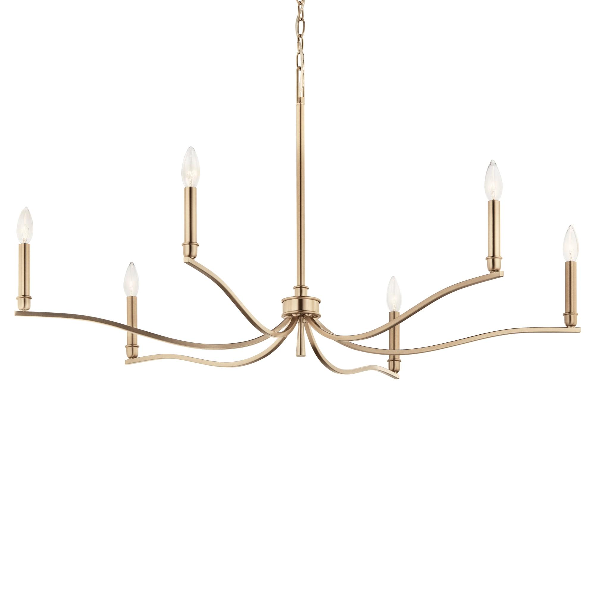 Kichler 52696 Malene 6 Light 42" Wide Taper Candle Style Chandelier - Bronze