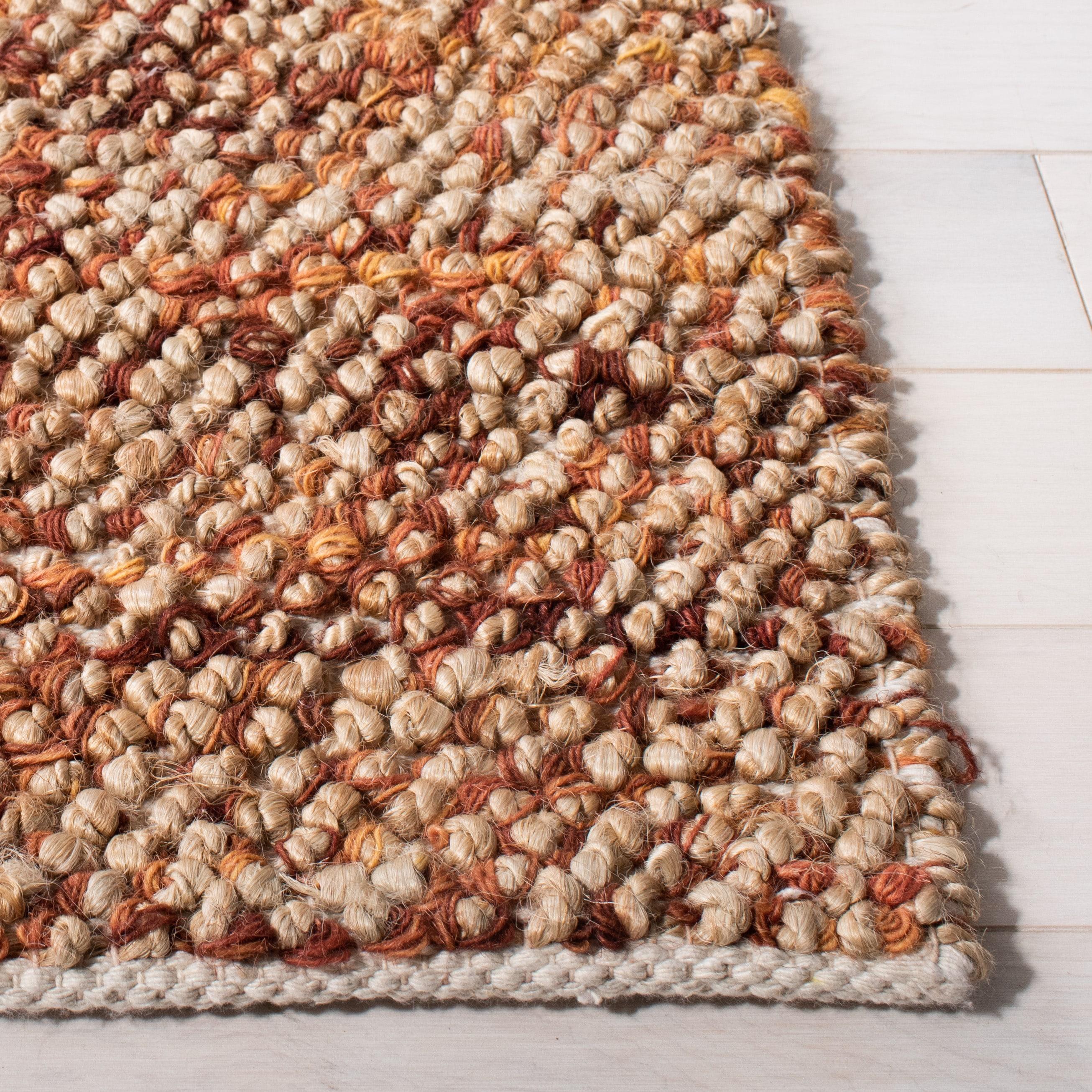 SAFAVIEH Bohemian Martha Solid Area Rug, Natural/Rust, 8' x 10'