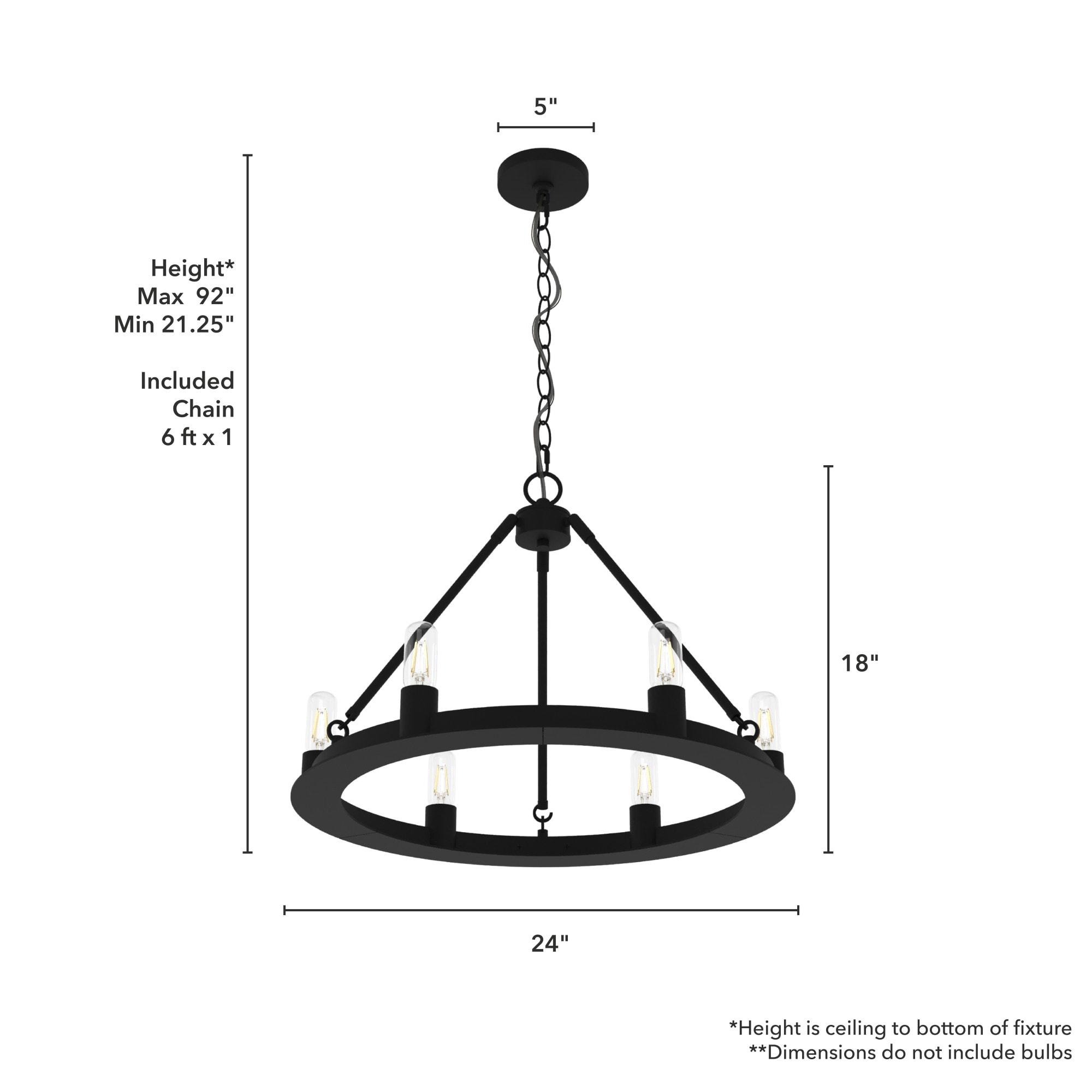 Hunter Saddlewood 6 Light Chandelier Ceiling Light Fixture
