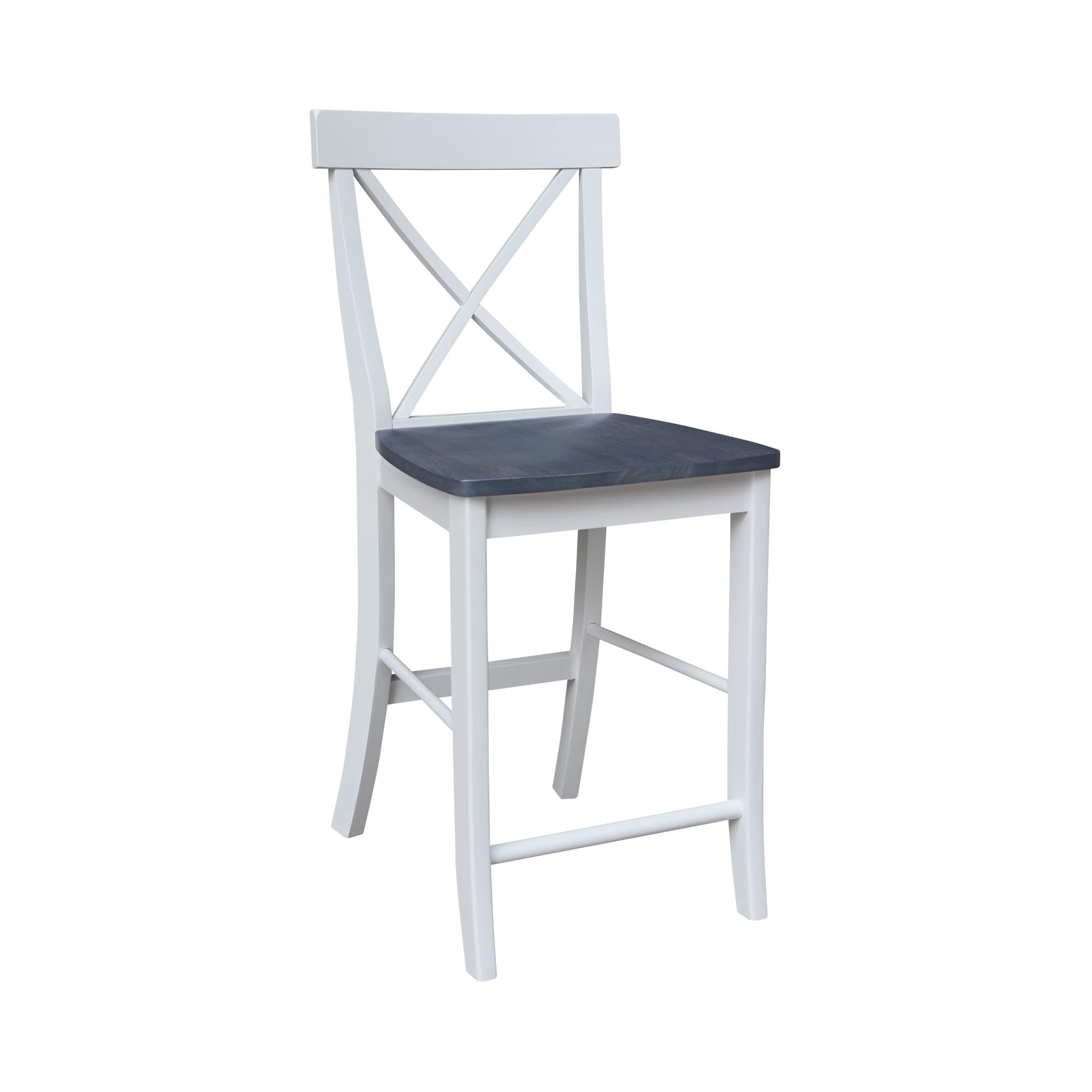 24&#34; X Back Counter Height Barstool Barstool White - International Concepts