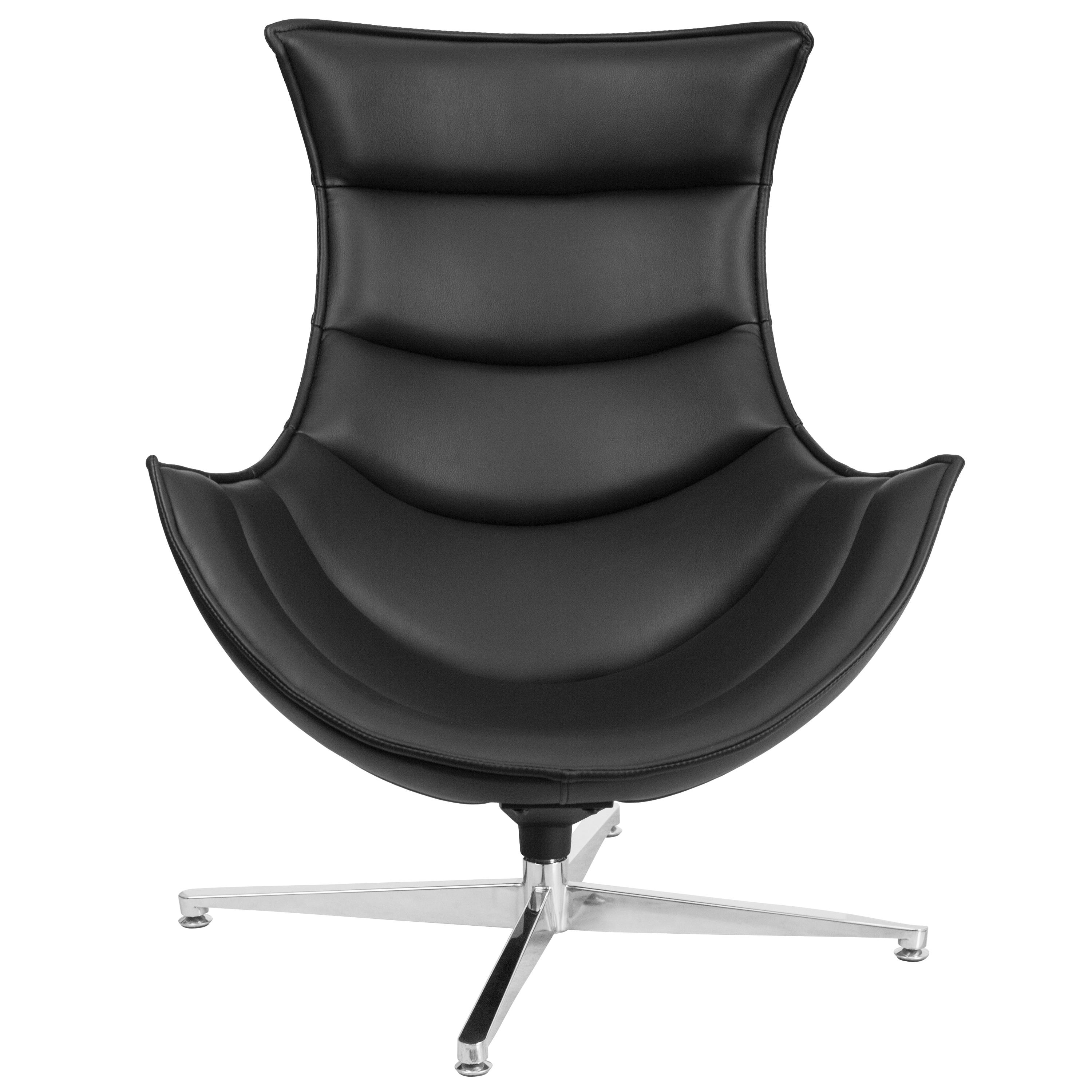 Flash Furniture Black LeatherSoft Swivel Cocoon Chair