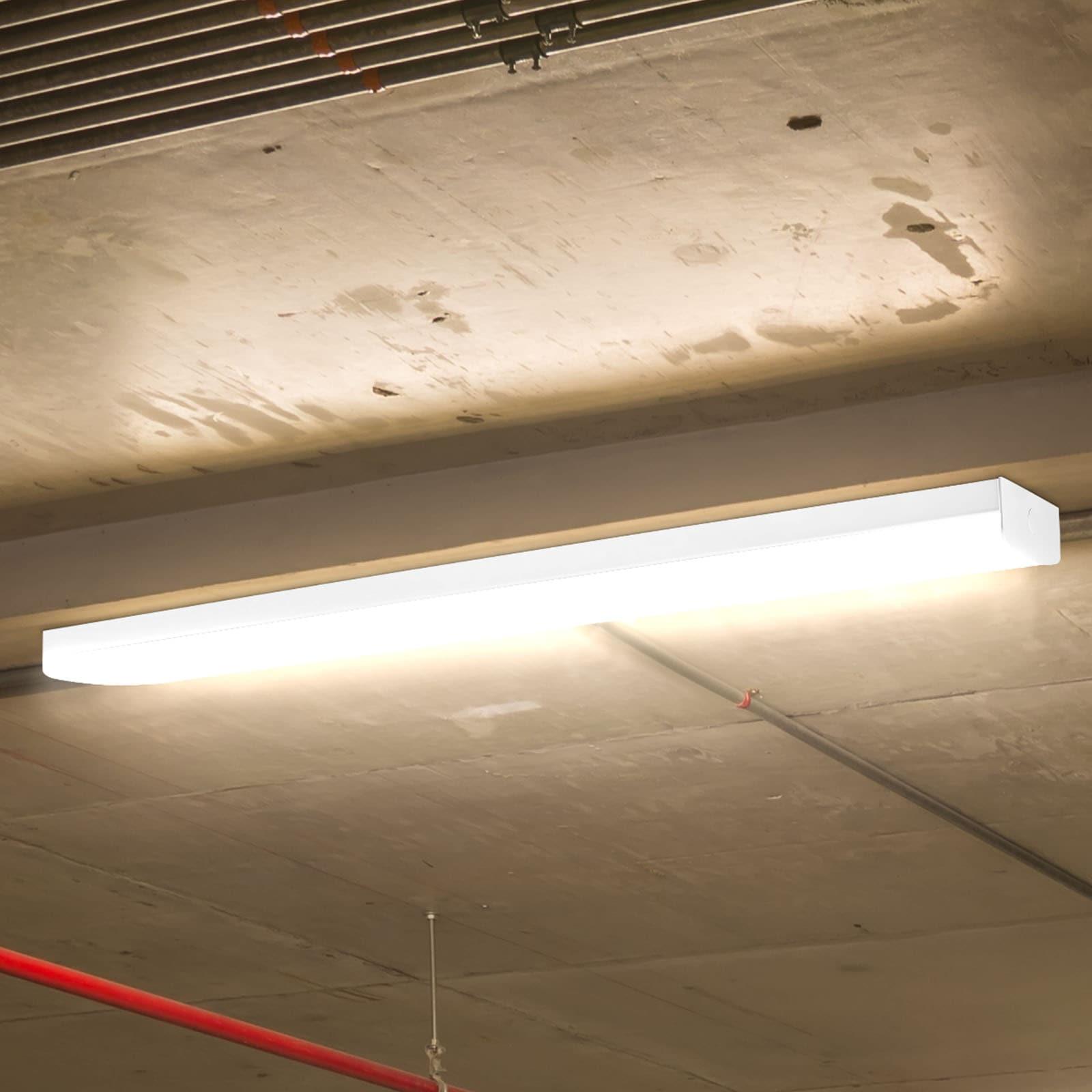 Luxrite 4FT LED Wraparound Light, 36/40/45W, 3 CCT, 4140/4600/5175 Lumens, Dimmable, 120-347V, Damp Rated, UL Certified