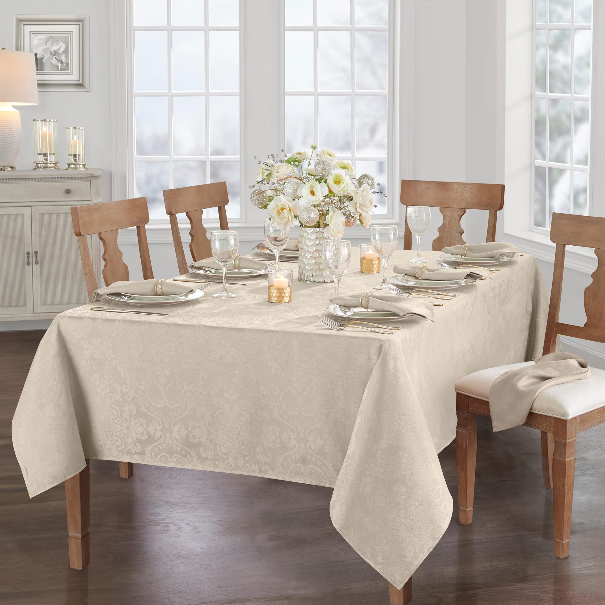 Caiden Elegance Damask Placemat, Set of 4 - 13" x 19" - Taupe - Elrene Home Fashions