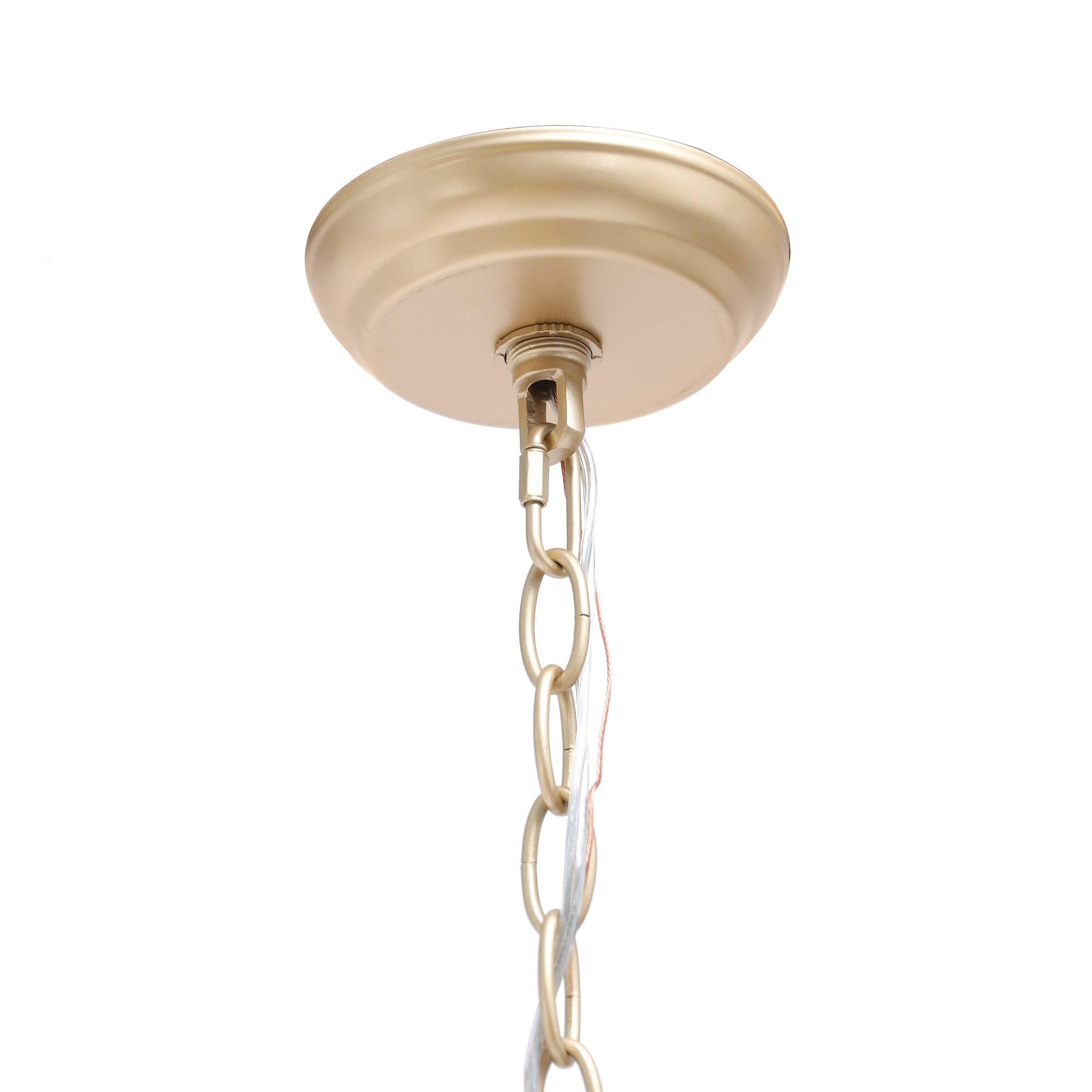 LNC 8-Light Matte Gold Modern/Contemporary Candle LED Dry rated Chandelier for Living Room