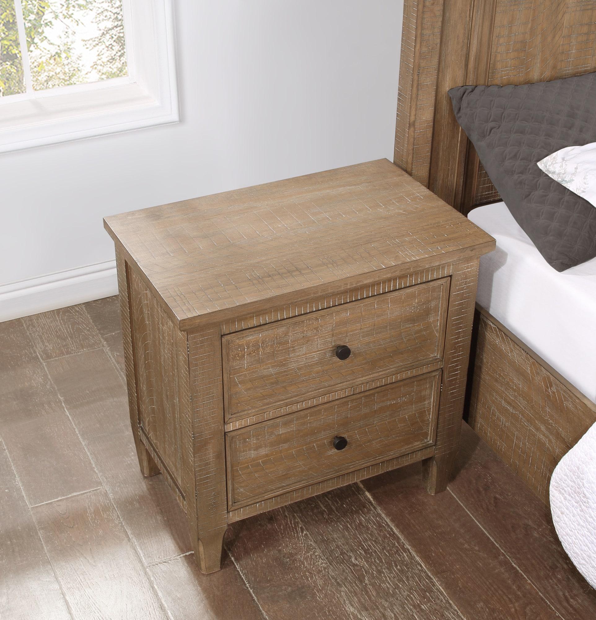 Steve Silver Riverdale Rustic Modern Nightstand with Two Drawers, Driftwood