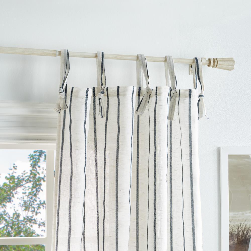 Laguna Striped Semi-Sheer Tab Top Curtain Panel Pair (Set of 2) (Set of 2)