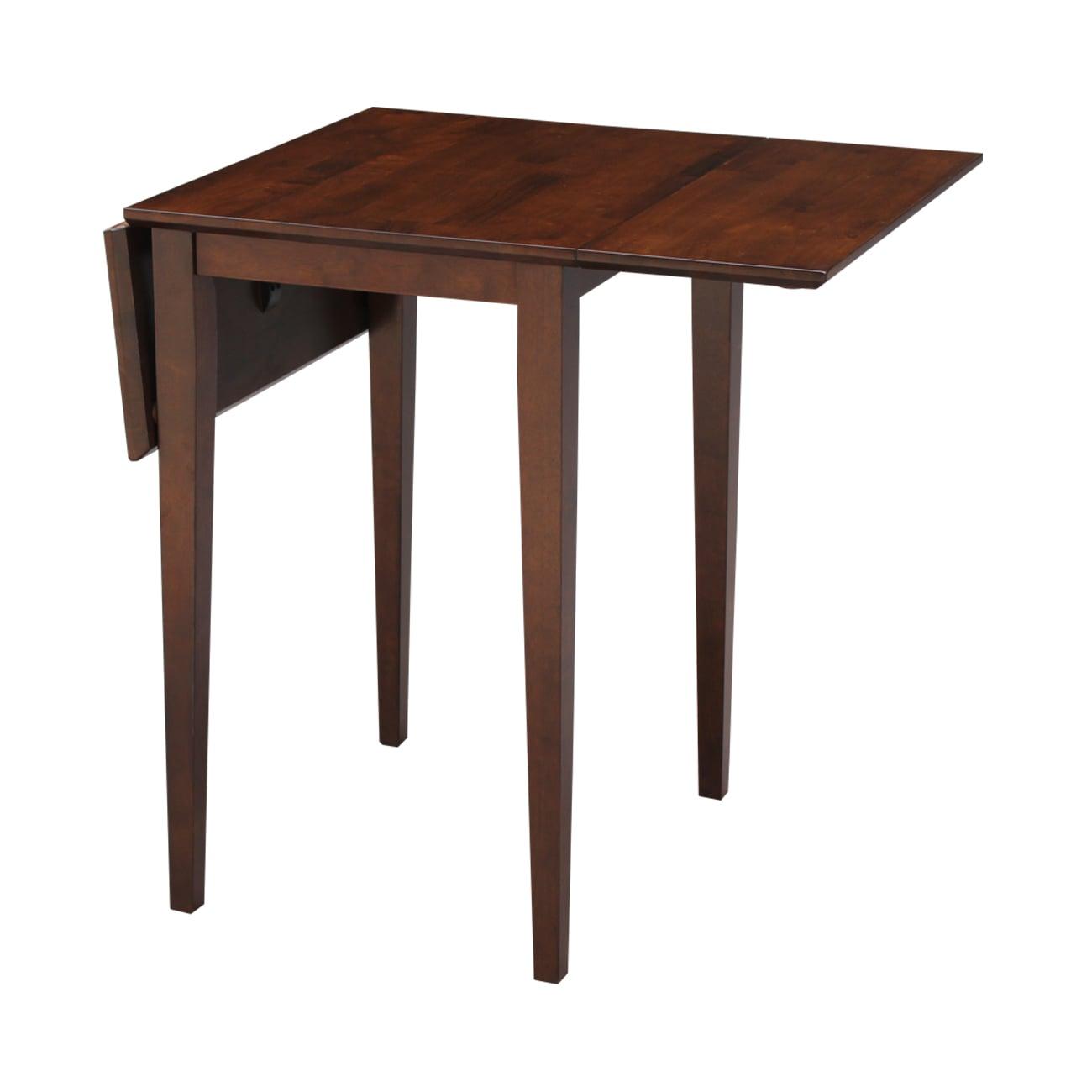 Tate Drop Dining Table Espresso - International Concepts: Hardwood, Dual 9" Leaves, Seats 4