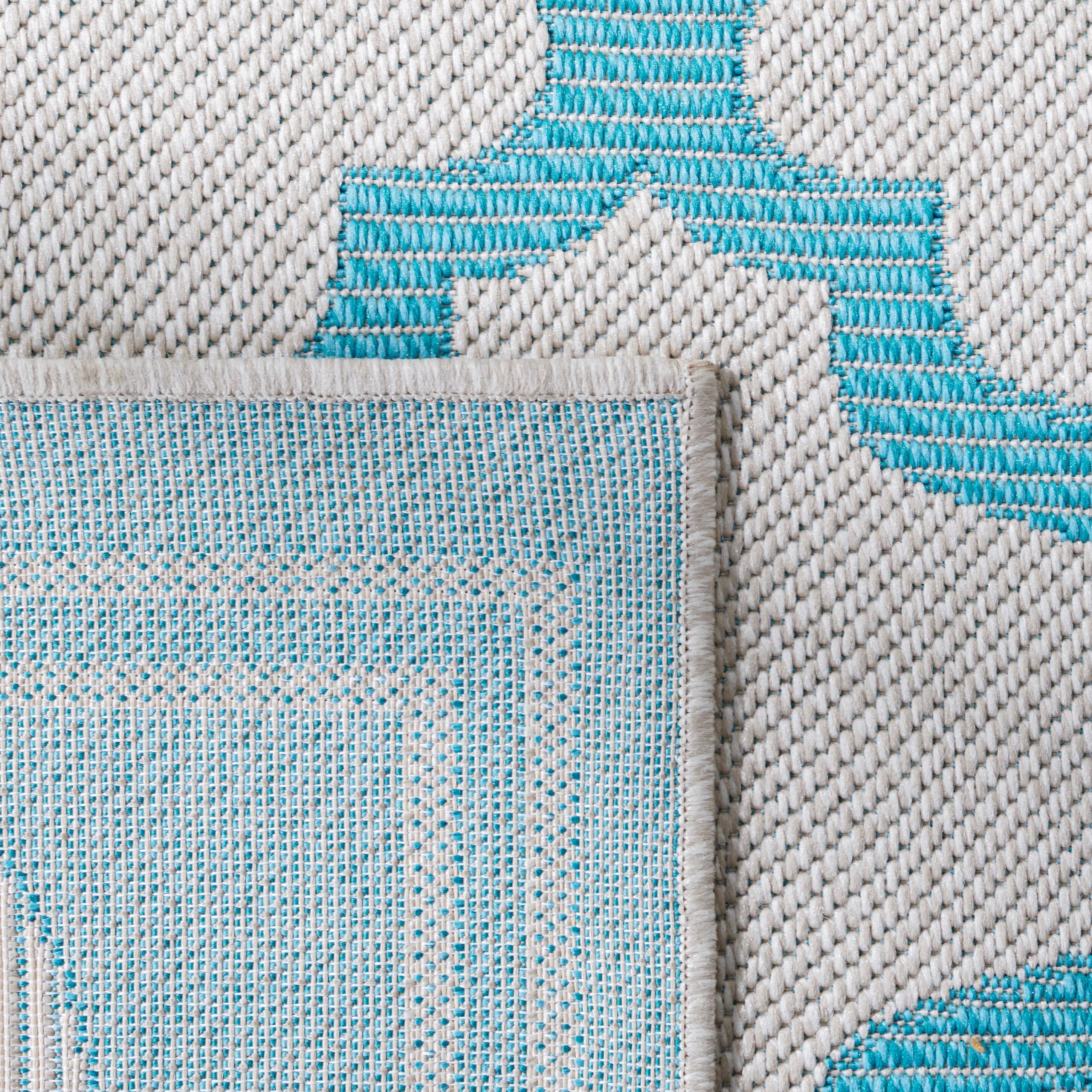 Bermuda BMU810 Power Loomed Indoor/Outdoor Machine Washable Accent Rug - Beige/Aqua - 3'x5' - Safavieh