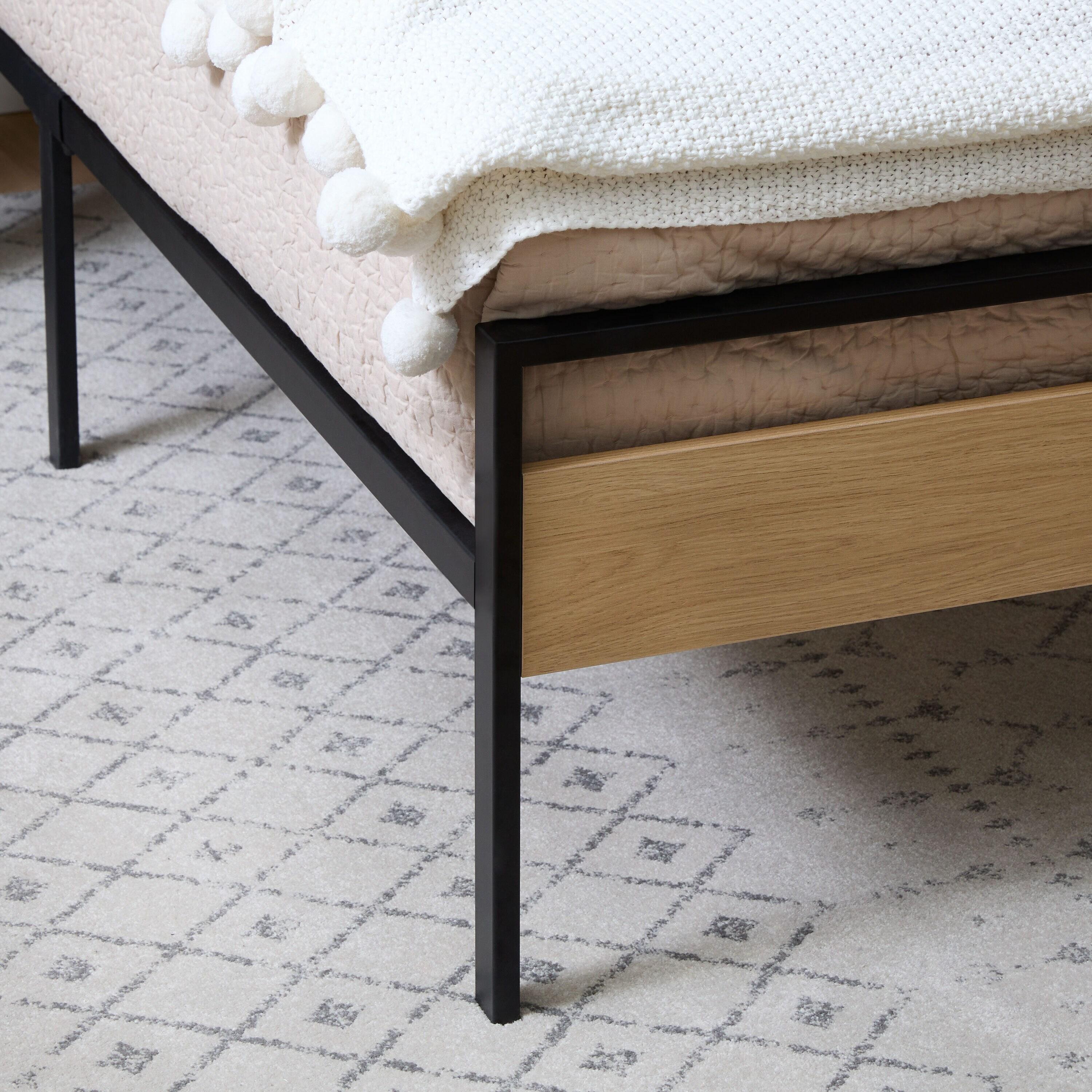 Nora Metal and Wood Platform Bed Frame - Brookside Home