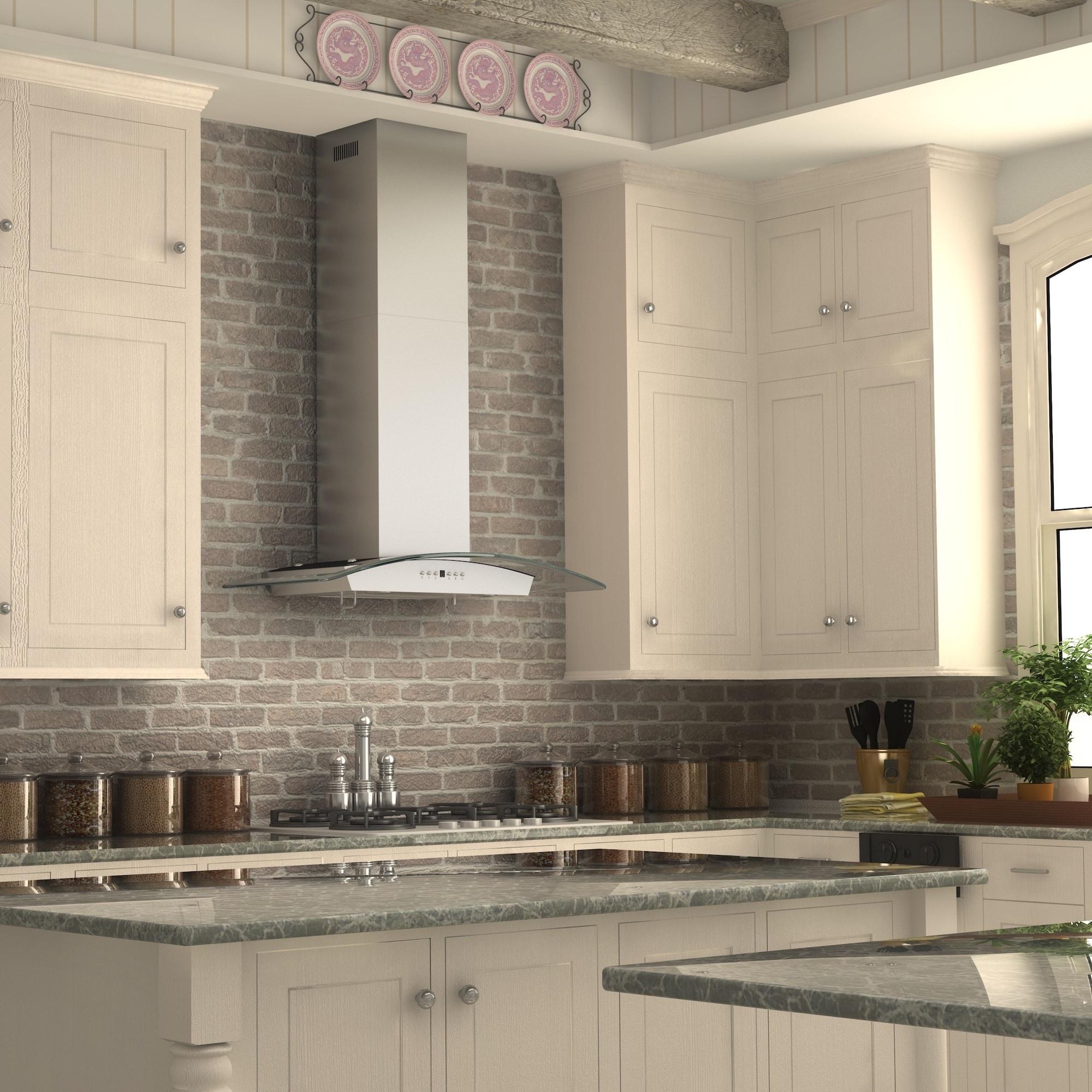 ZLINE 36 in. Convertible Vent Wall Mount Range Hood in Stainless Steel & Glass (KZ-36)