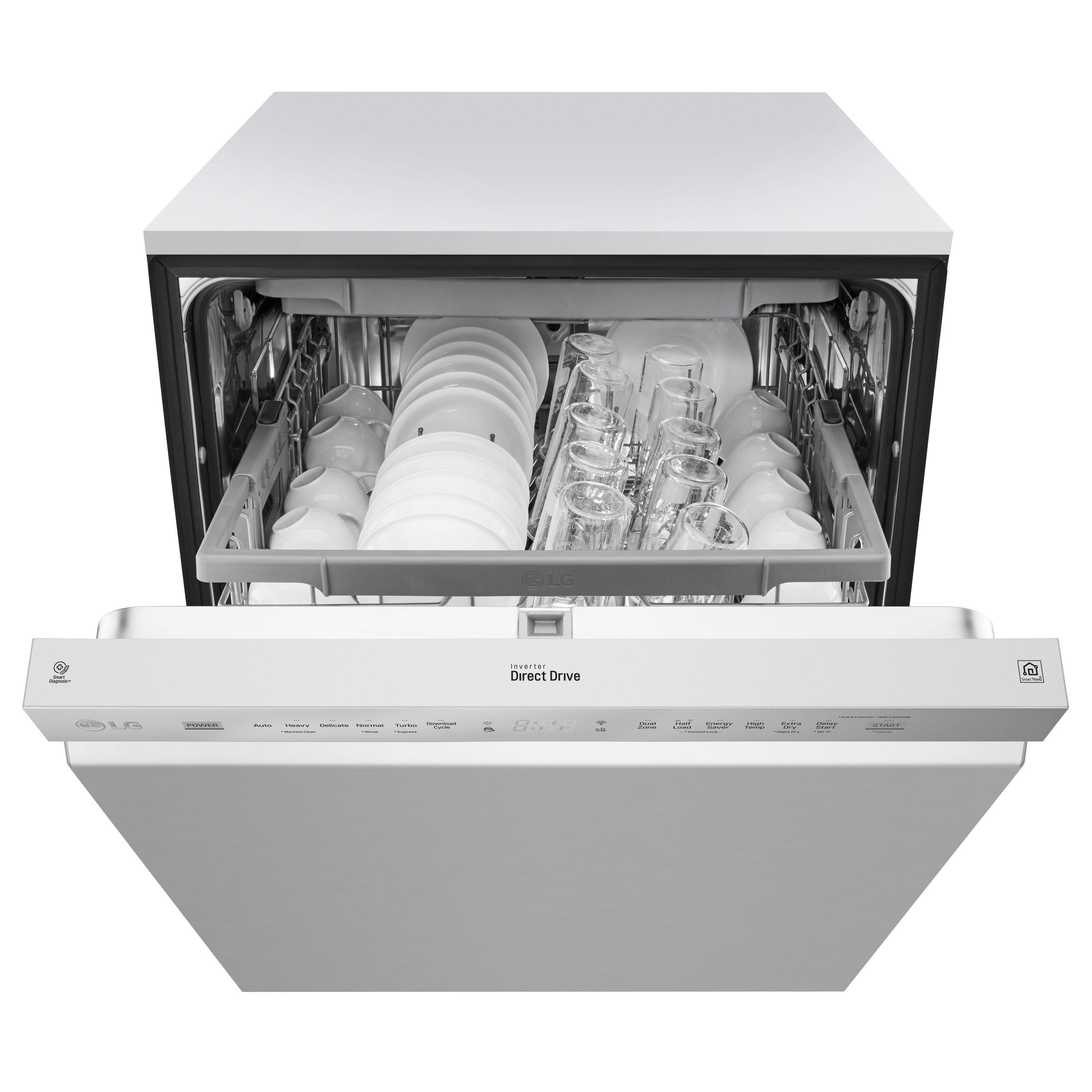 LG LG 24 in. PrintProof Stainless Steel Front Control Dishwasher with QuadWash, 3rd Rack & Dynamic Dry, 48 dBA LDFN4542S