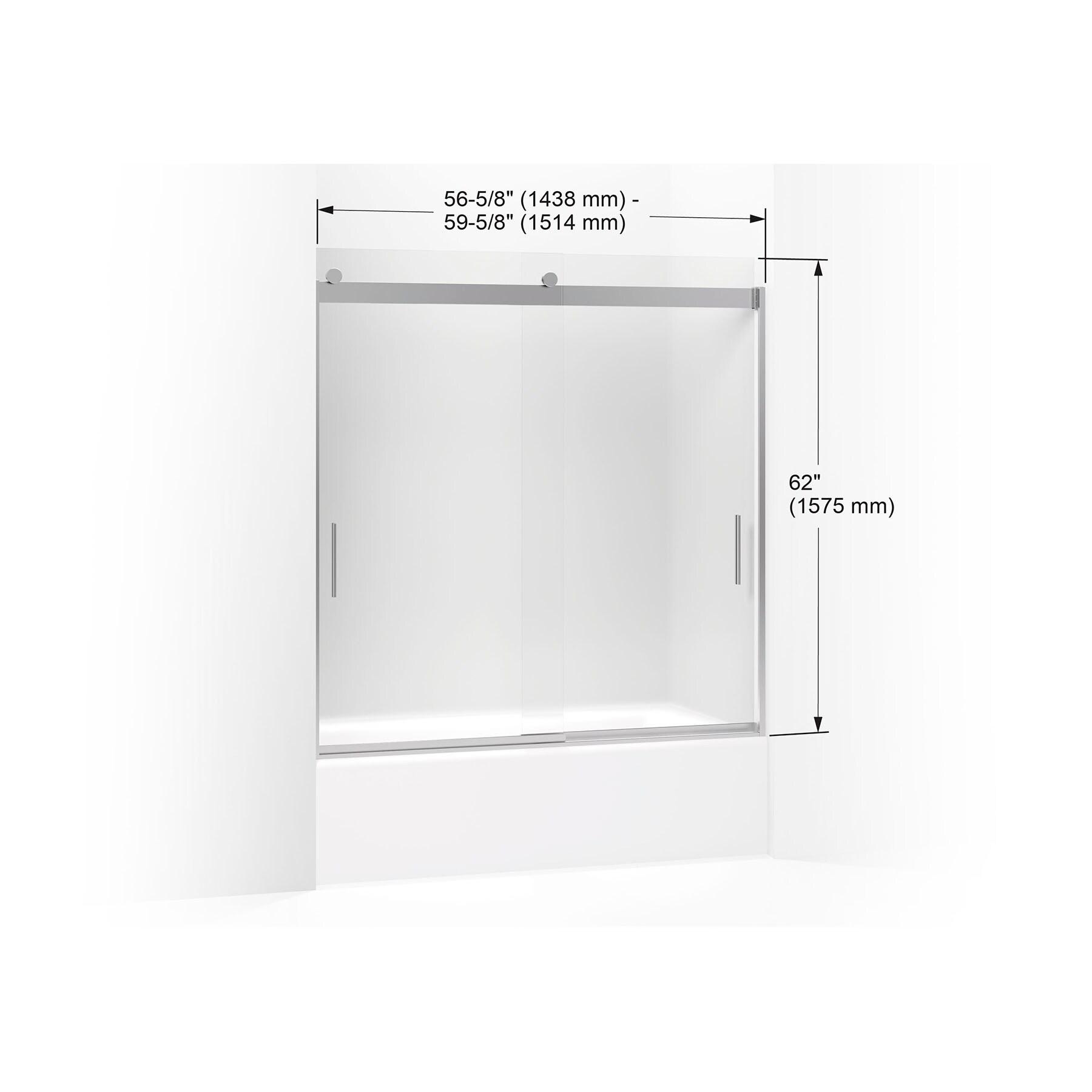 Levity 59.62" x 62" Bypass Bath Door with CleanCoat® Technology
