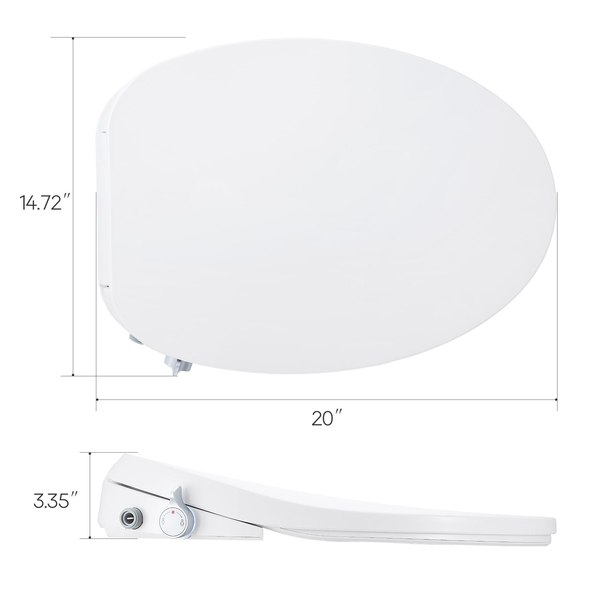 Plastic White Elongated Heated Bidet Toilet Seat