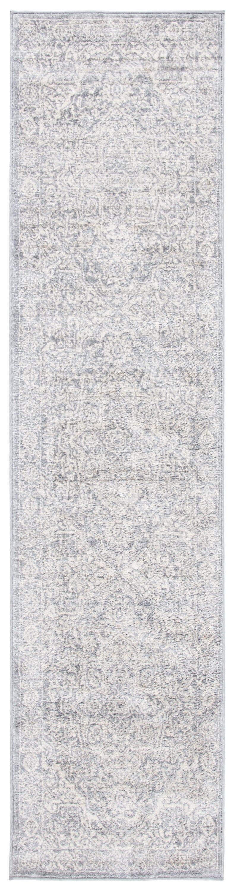 SAFAVIEH Brentwood Adams Oriental Runner Rug, Light Grey/Ivory, 2' x 8'