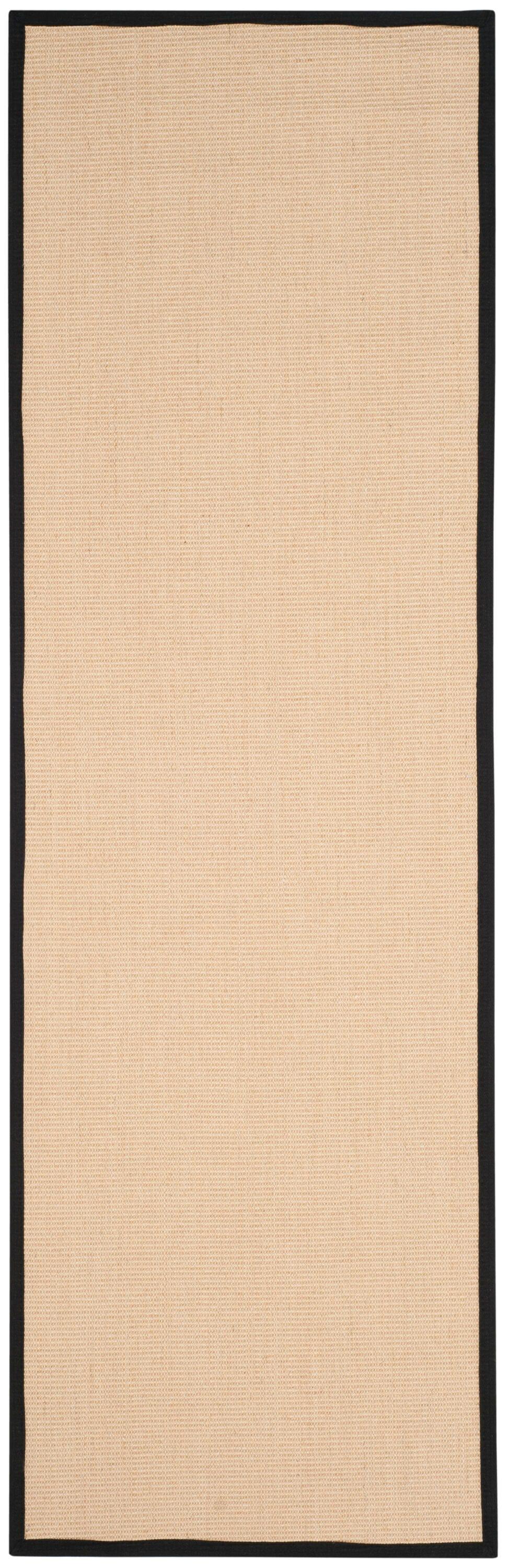 Natural Fiber NF131 Power Loomed Runner Rug - Beige/Black - 2'6"x6' - Safavieh.