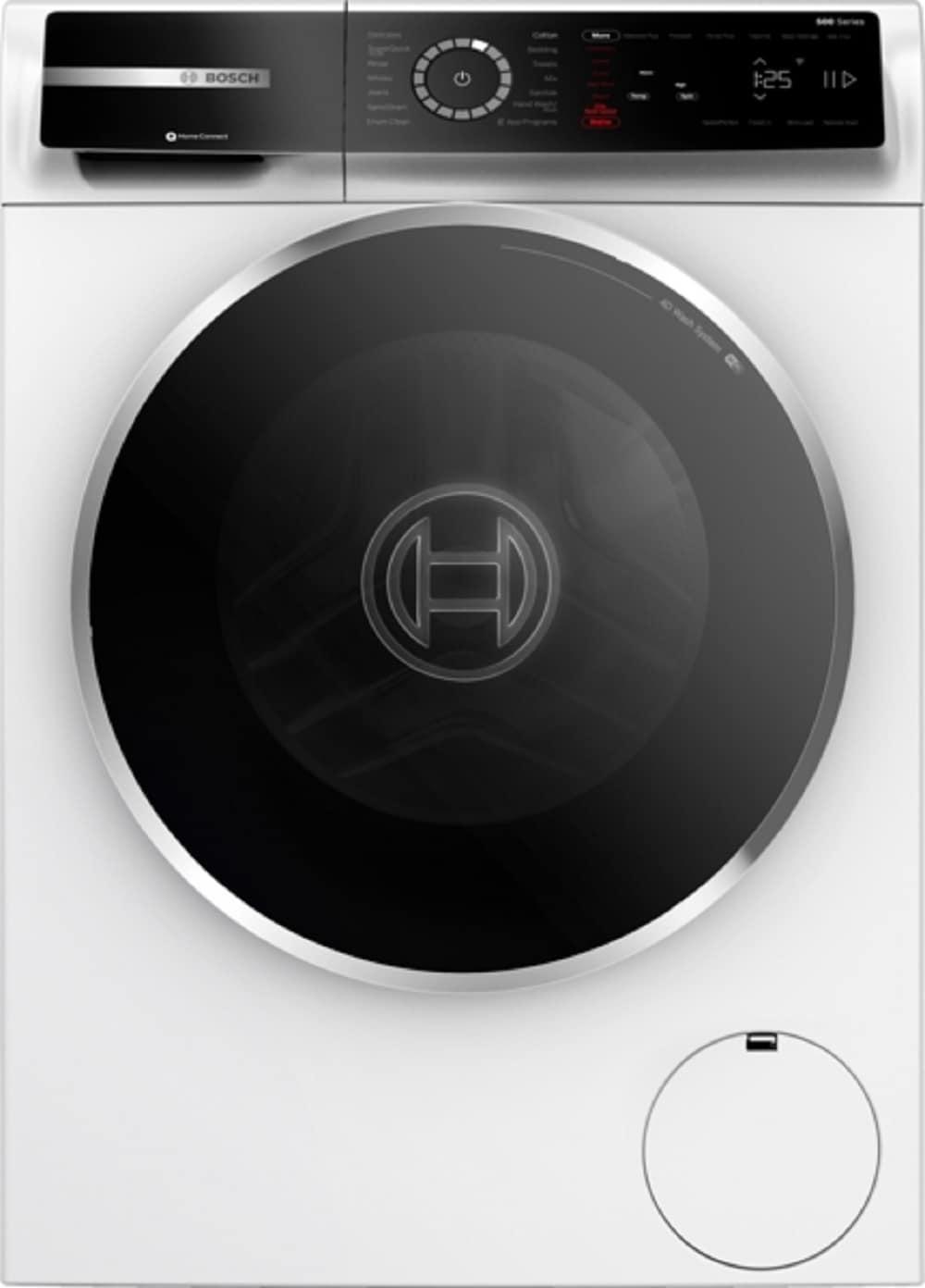 Bosch 500 Series White Smart Front Load Washer with Stainless Steel Drum