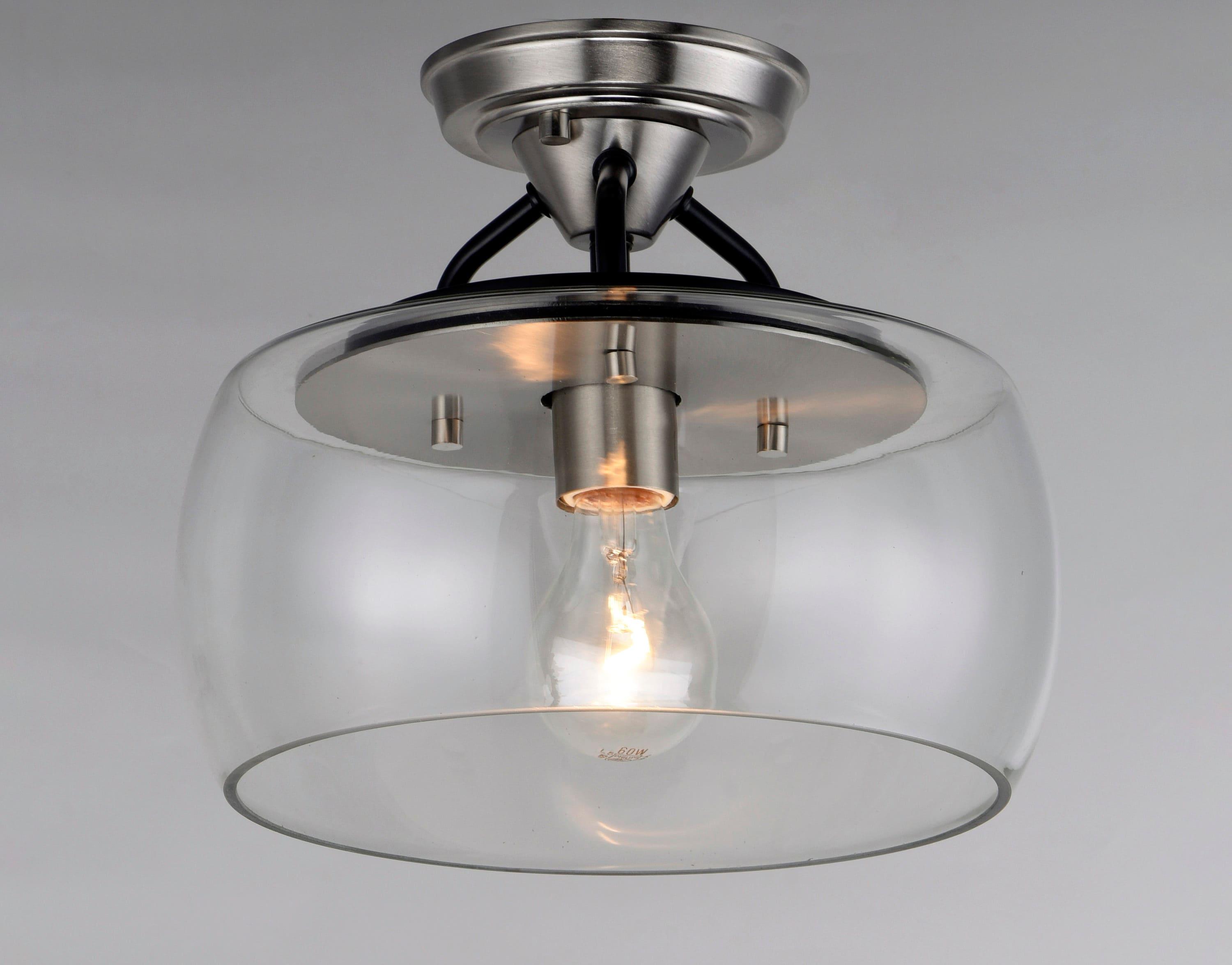 Maxim Lighting Goblet 1 - Light Semi-Flush Mount in  Black/Satin Nickel