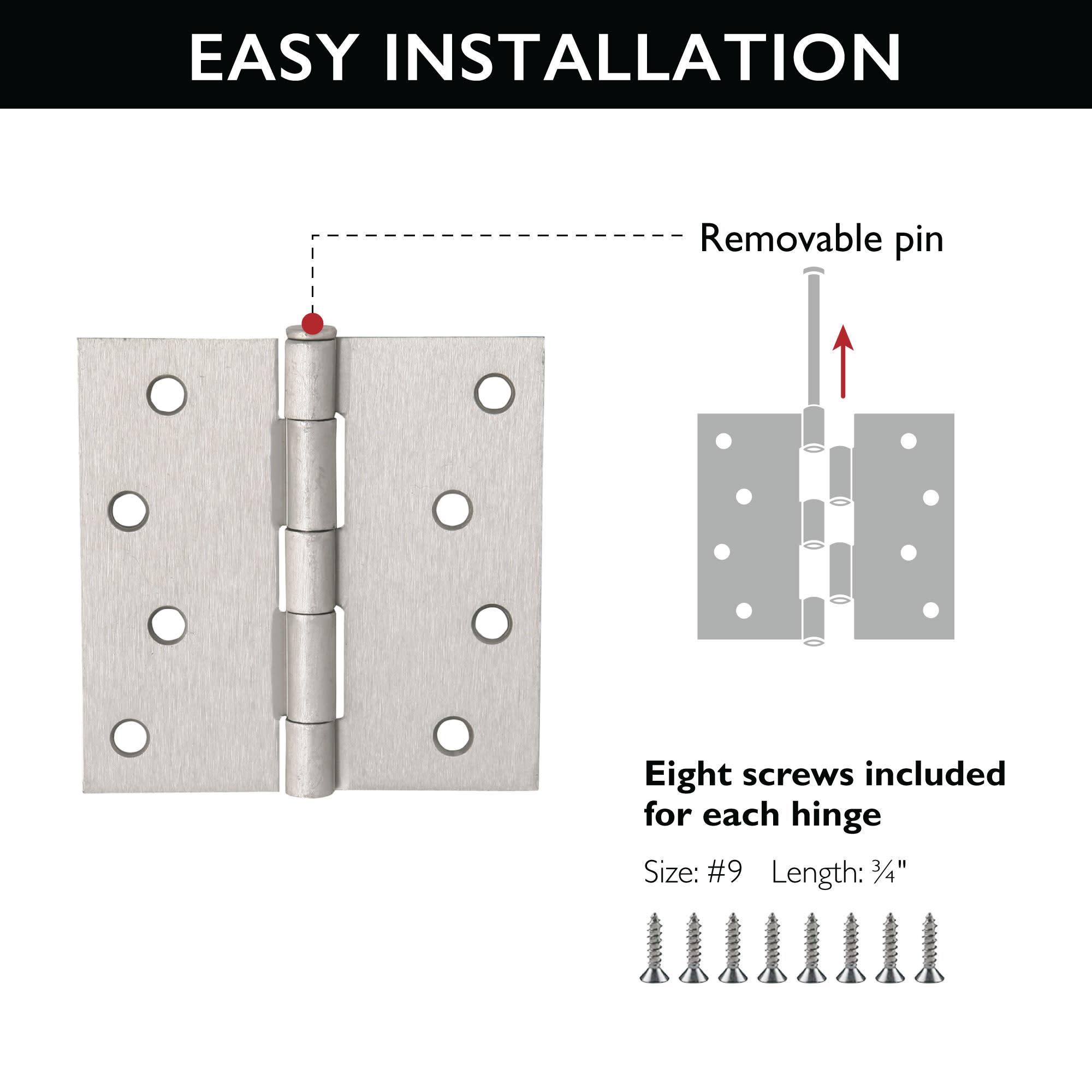 4'' H x 4'' W Butt Bearing Pair Door Hinge (Set of 3)