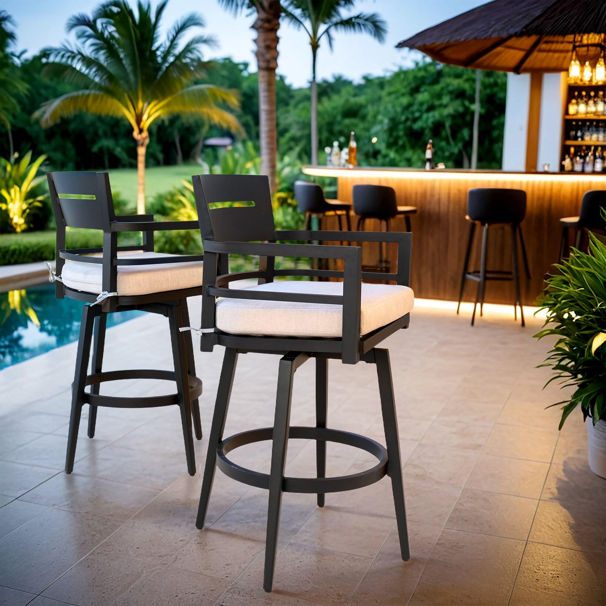 6pcs Outdoor Dining Sets, Patio Furniture Set Acacia Wood Table and Chair, Natural - ModernLuxe