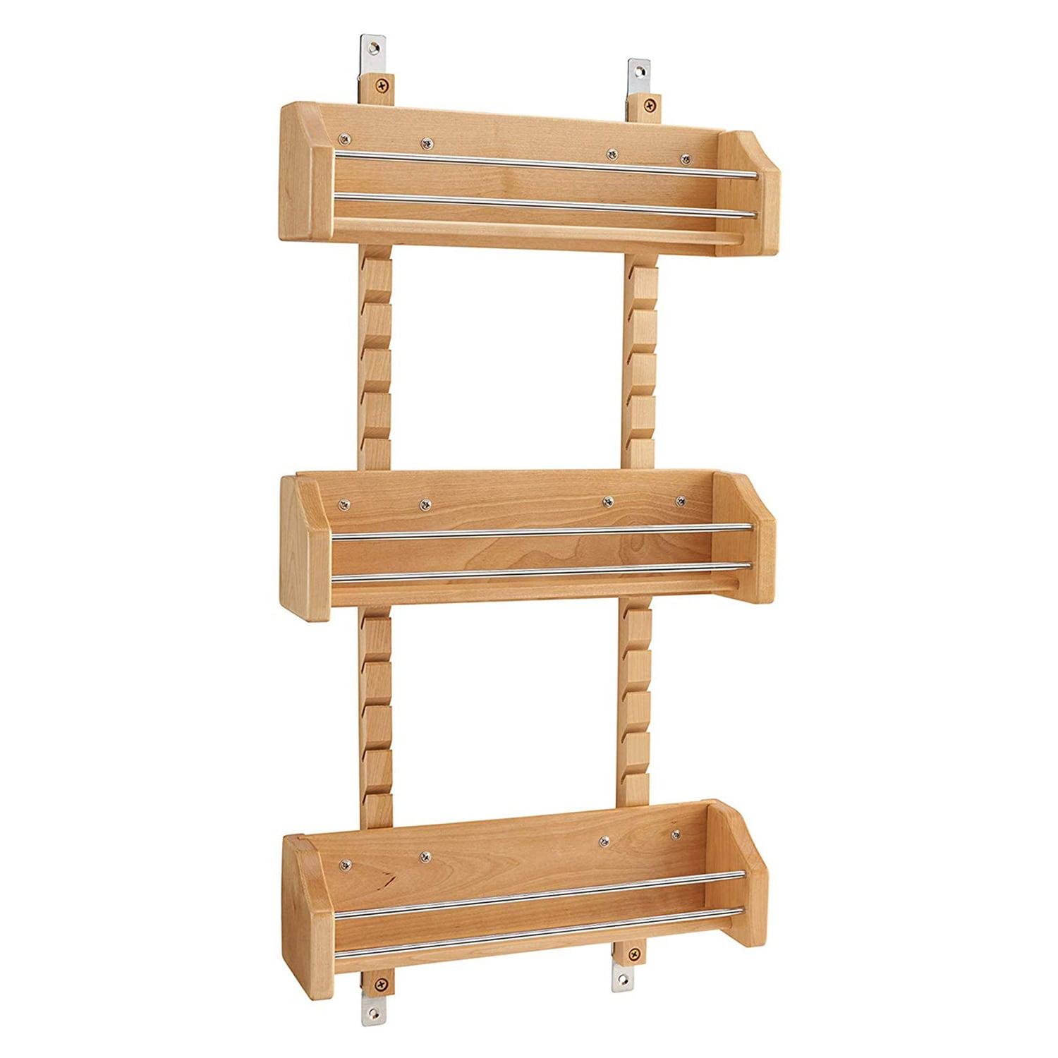 Rev-A-Shelf Small Adjustable 3-Shelf Cabinet Door Mount Spice Rack