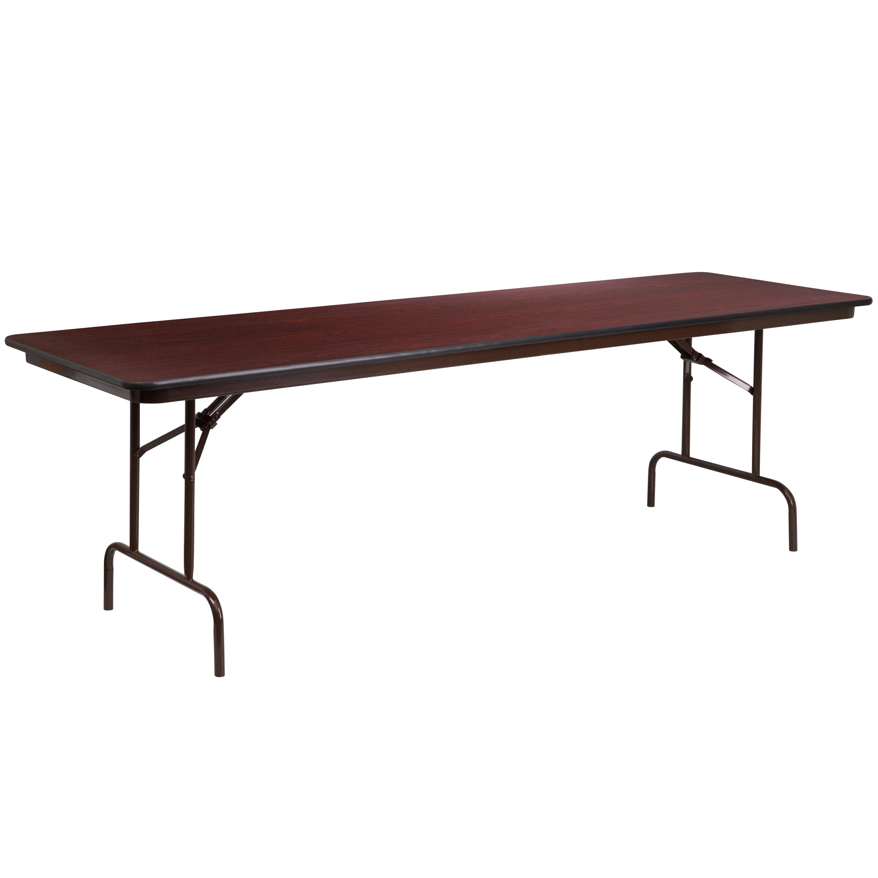 Wofford 24" x 48" Rectangular Mahogany Melamine Laminate Folding Banquet Table