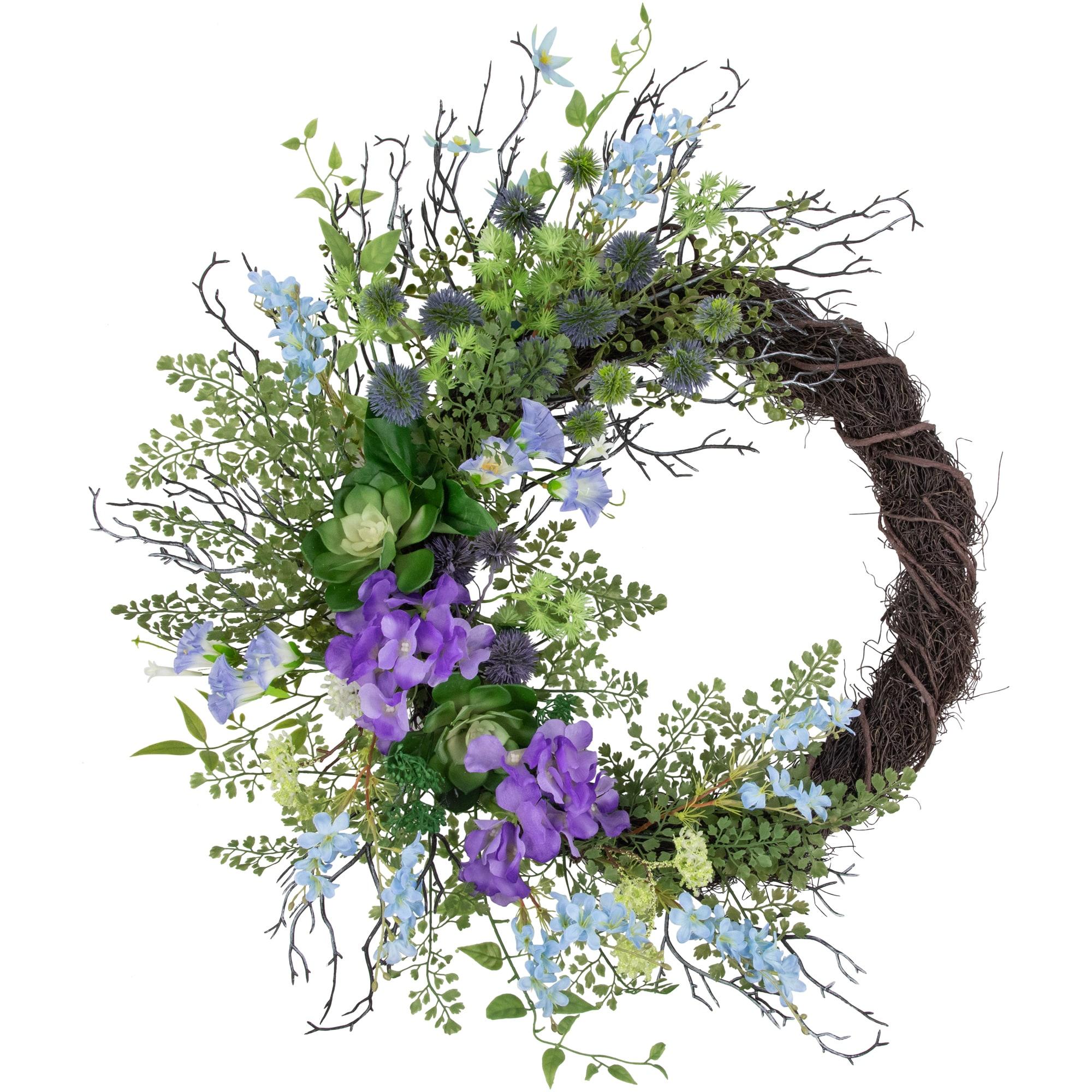 Faux Thistle Polyester 24'' Wreath