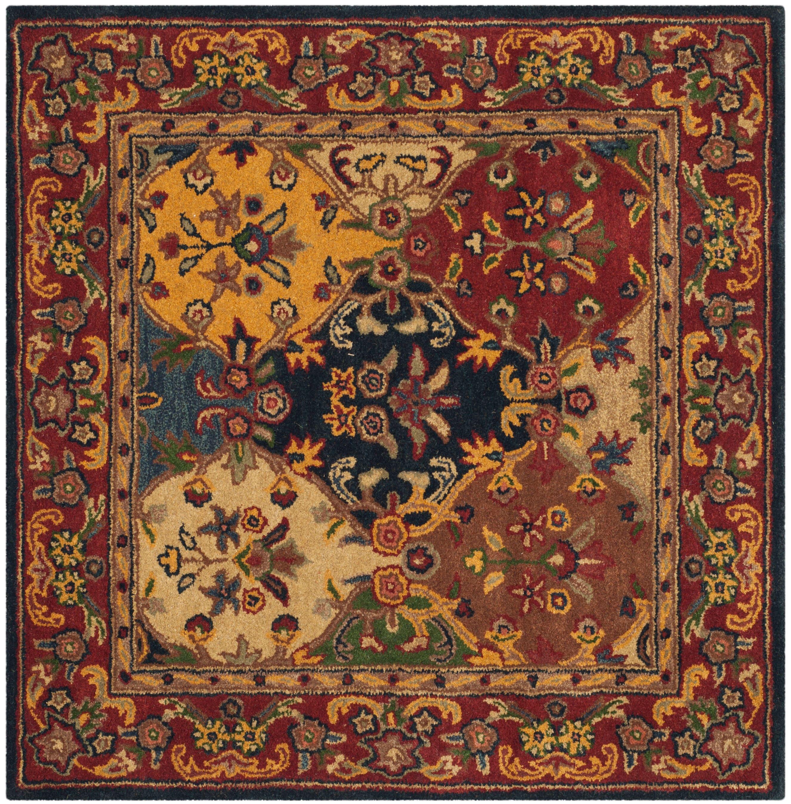 Heritage HG911 Hand Tufted Area Rug - Multi/Burgundy - 4'x4' - Safavieh.