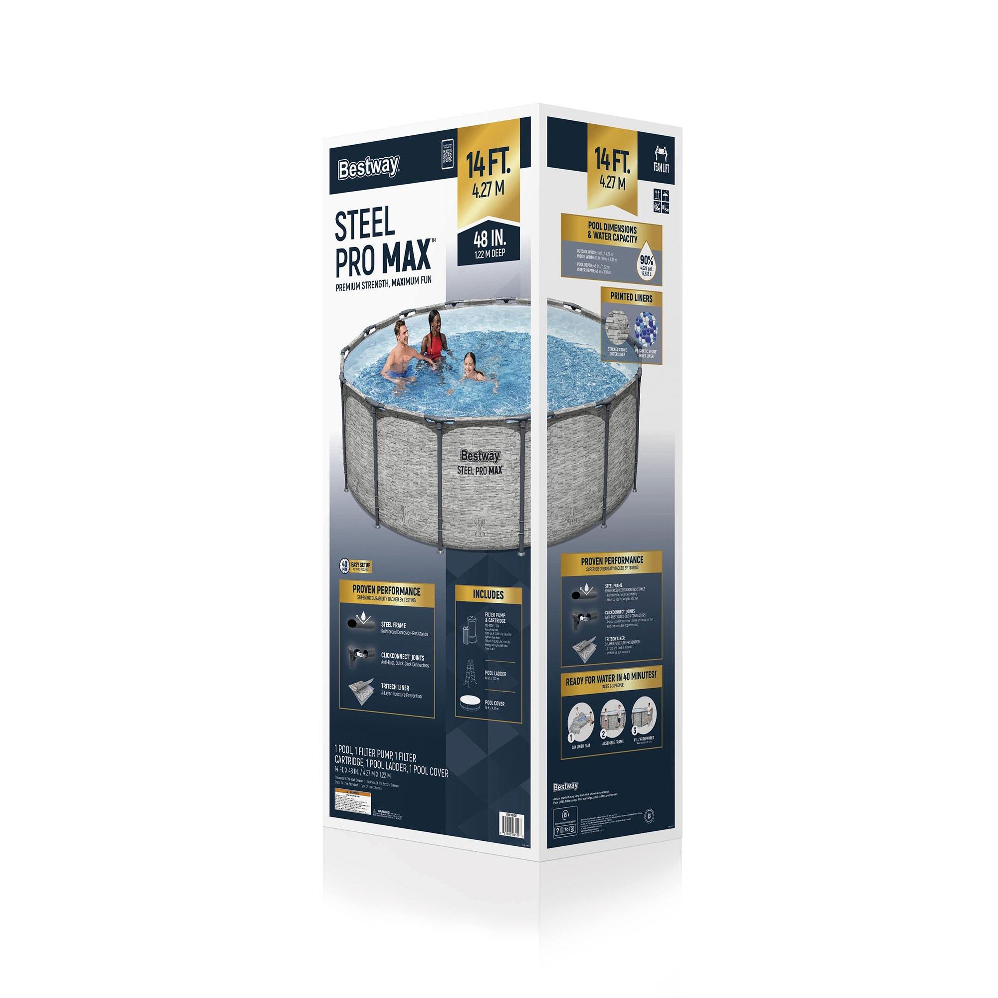 Bestway Steel Pro MAX 14' x 48" Round Above Ground Swimming Pool Set